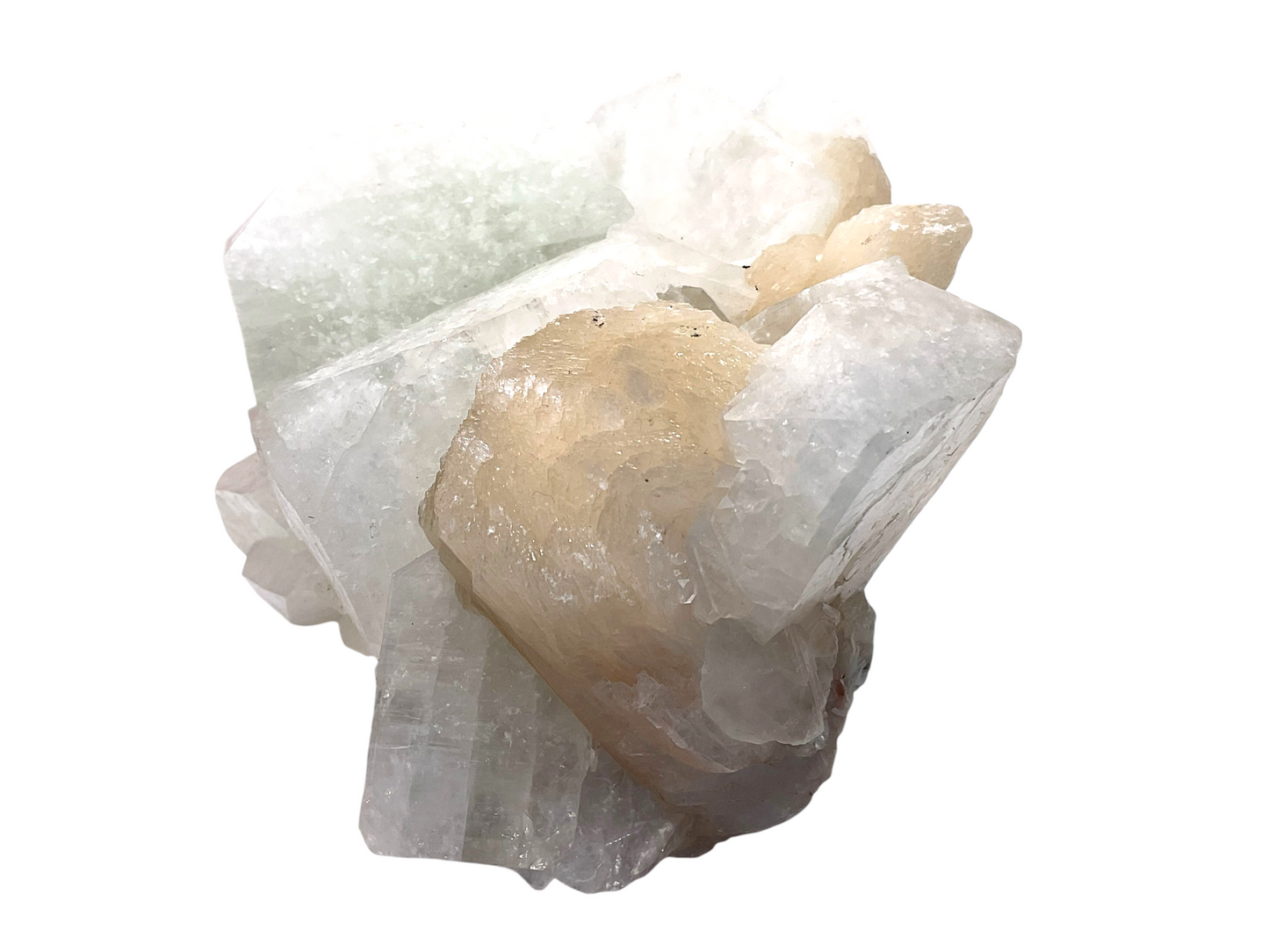 Apophyllit-Stilbit Kristall I 529gr. I 11x7x7cm I Sammlerstück I Unikat-Masterpiece Nr. 1665 I Indien