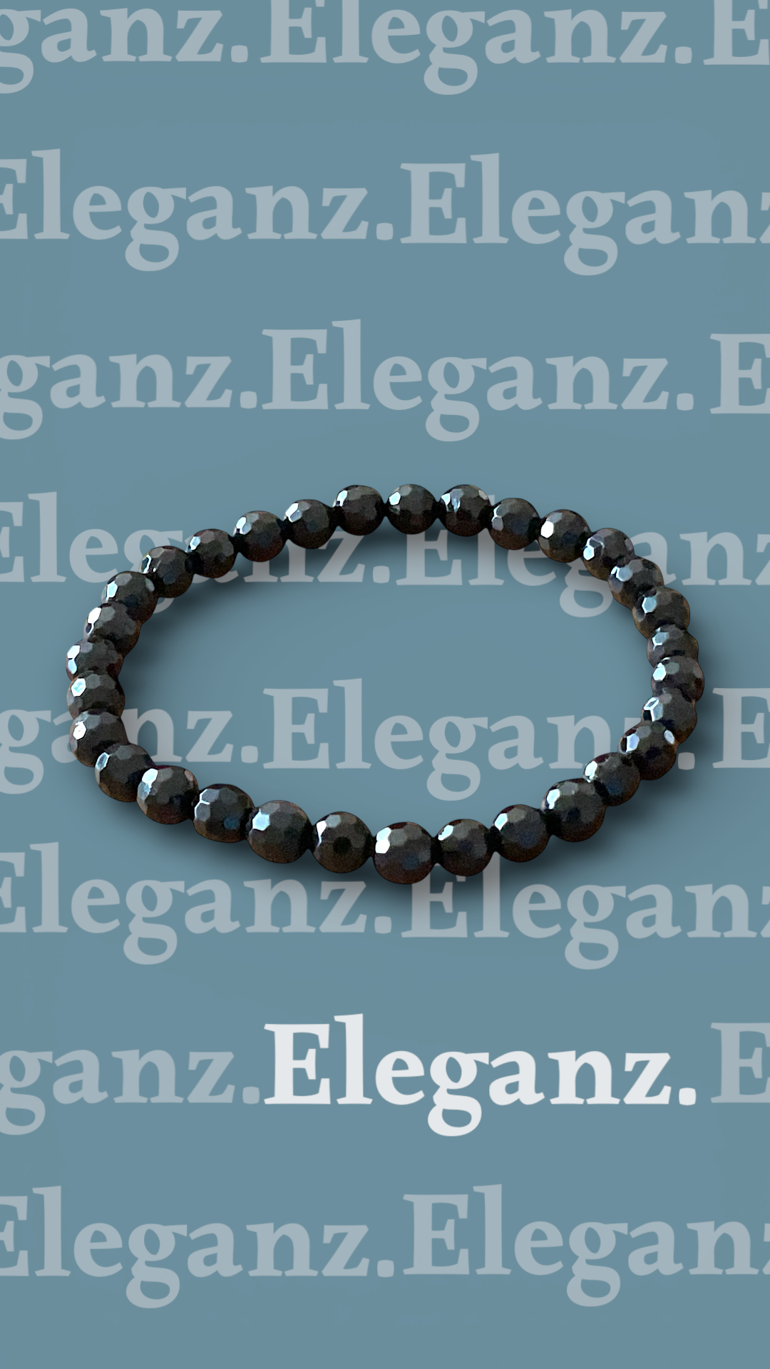 Turmalin (Schörl) Perlenarmband facettiert I 6mm I 18,0cm I starker Schutzstein I handgefertigt I elastisch I AAA-Qualität I Geschenkverpackung I Brasilien