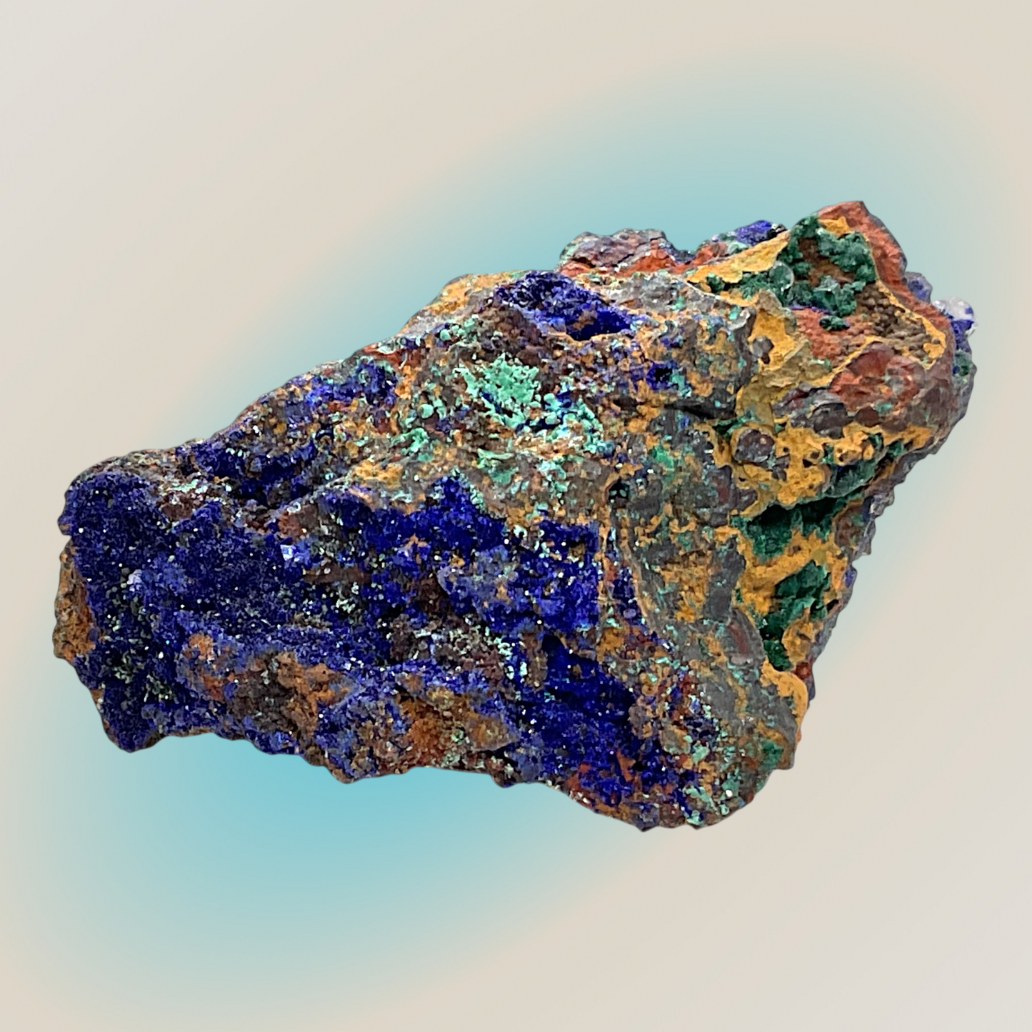 Azurit-Malachit Rohstein I Edelstein I Stufe I 133gr. I 7x5x4,5cm I Sammlerstück I Unikat-Masterpiece S3016 I Griechenland-Laurion