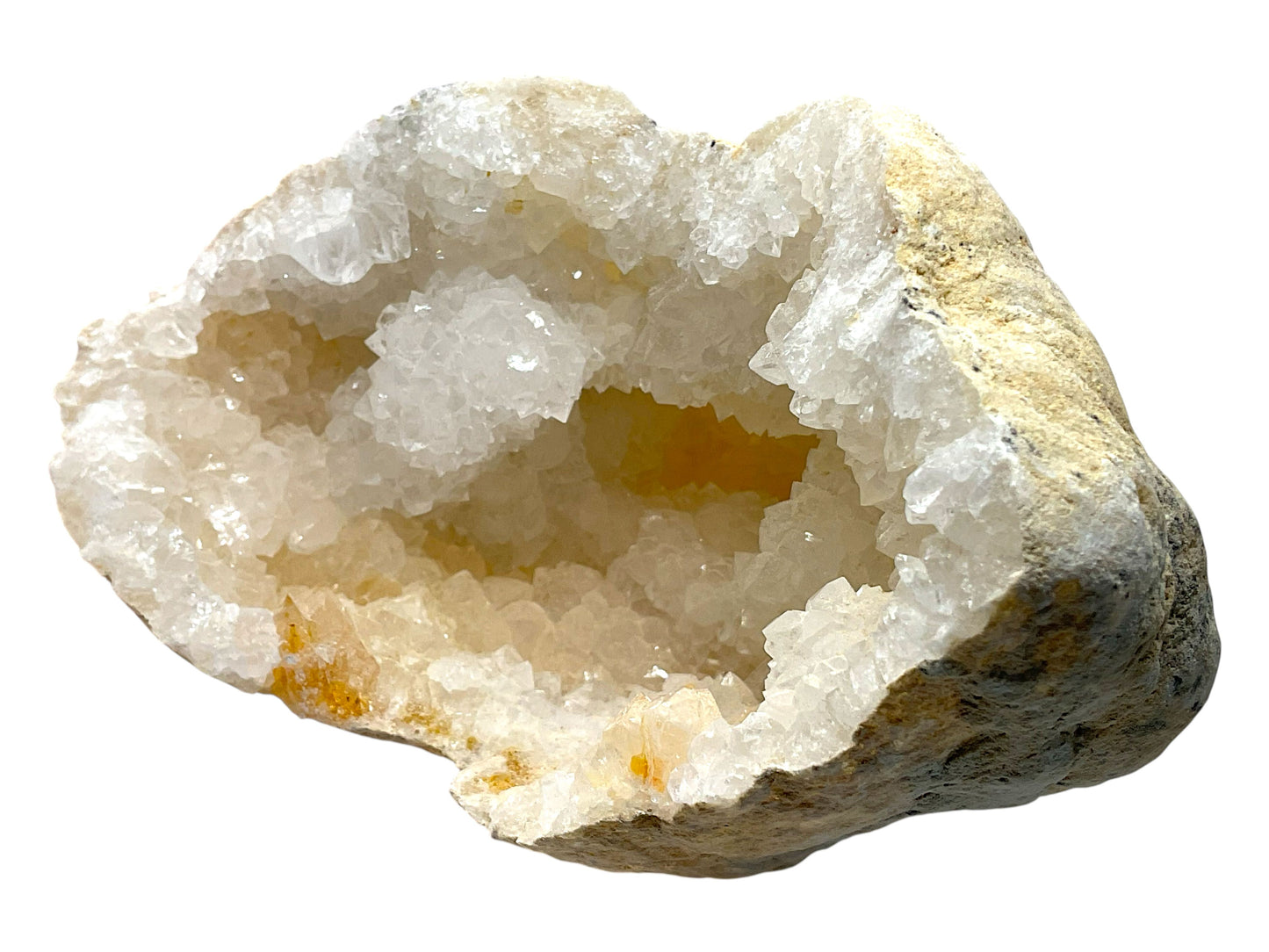 Halbe Quarzgeode (Glücksgeode) – Marokko – 540 g – 12 × 8 × 7 cm – Sammlerstück – Unikat-Masterpiece Nr. 1714