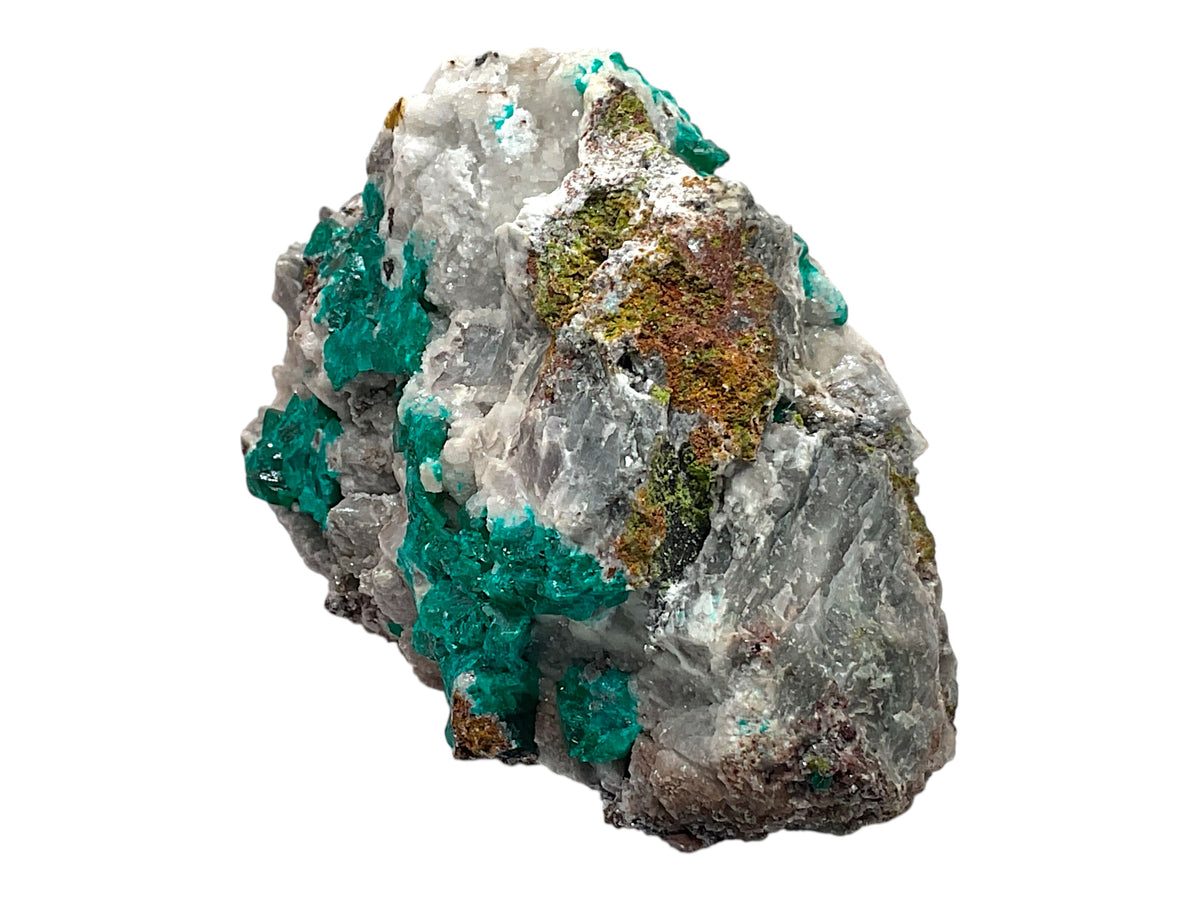 Dioptas Kristallstufe aus dem Kongo (Zaire) – 364 g – 10 × 6 × 6 cm – intensiv grüne Kristalle – Sammlerstück – Unikat 1657
