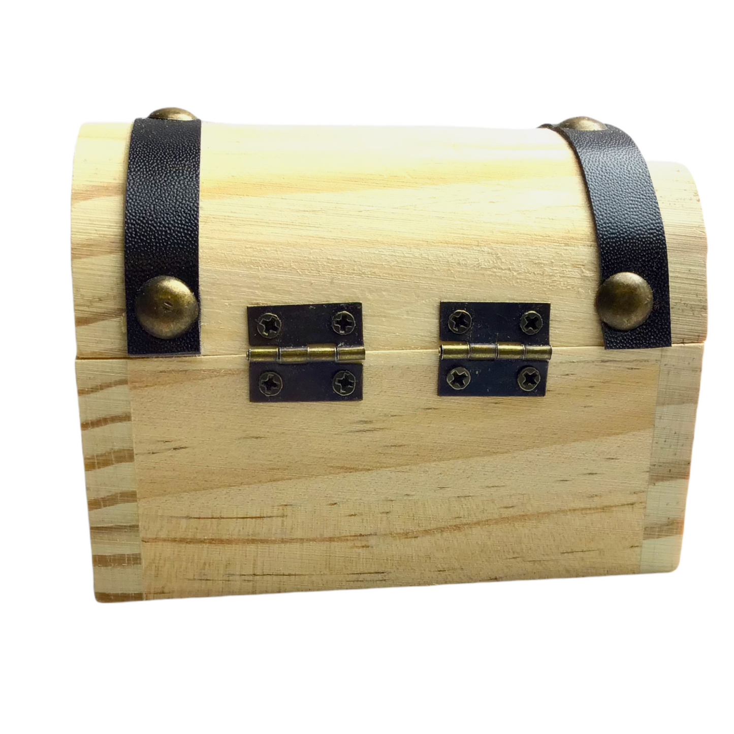 Schatzkiste zum selber befüllen aus Naturholz mit Stahlscharnier