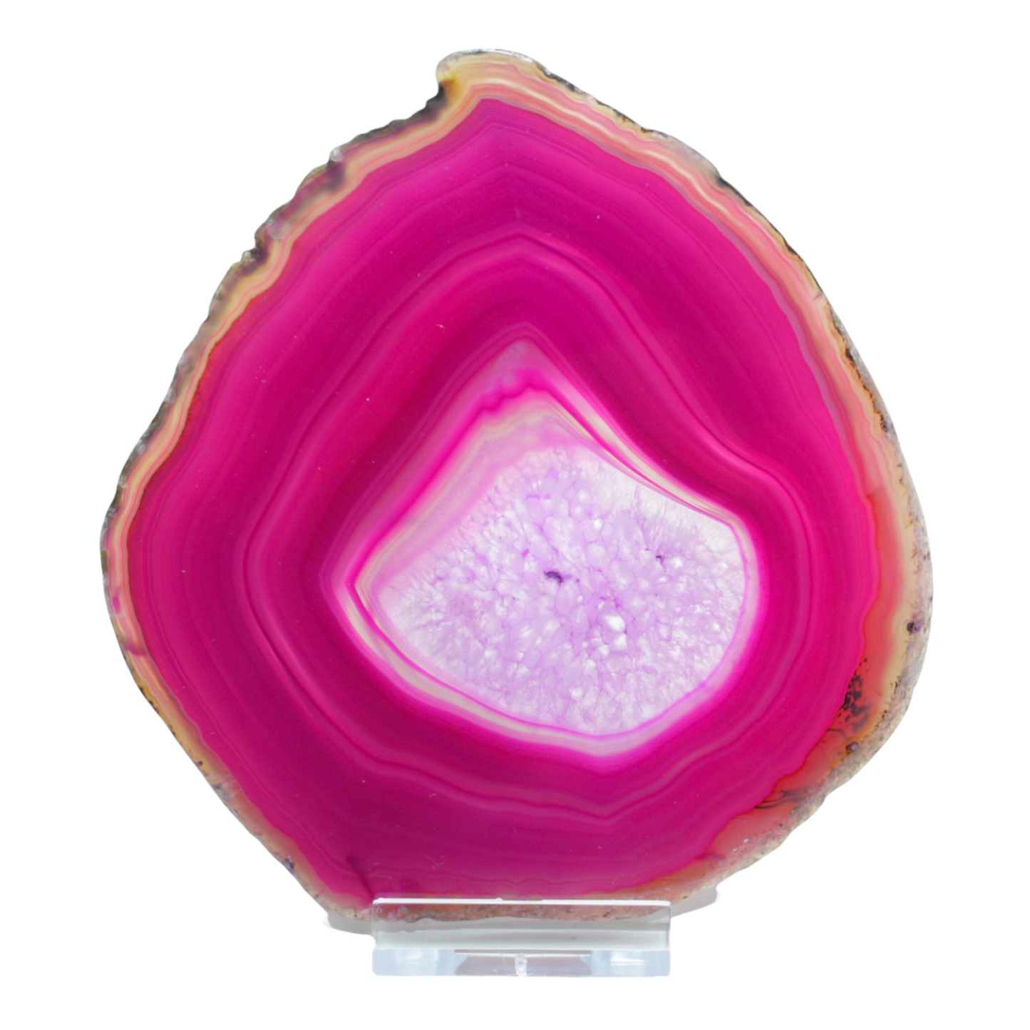 Achatscheibe Gross | 1A Qualität | mit Acrylständer | 10x12 cm