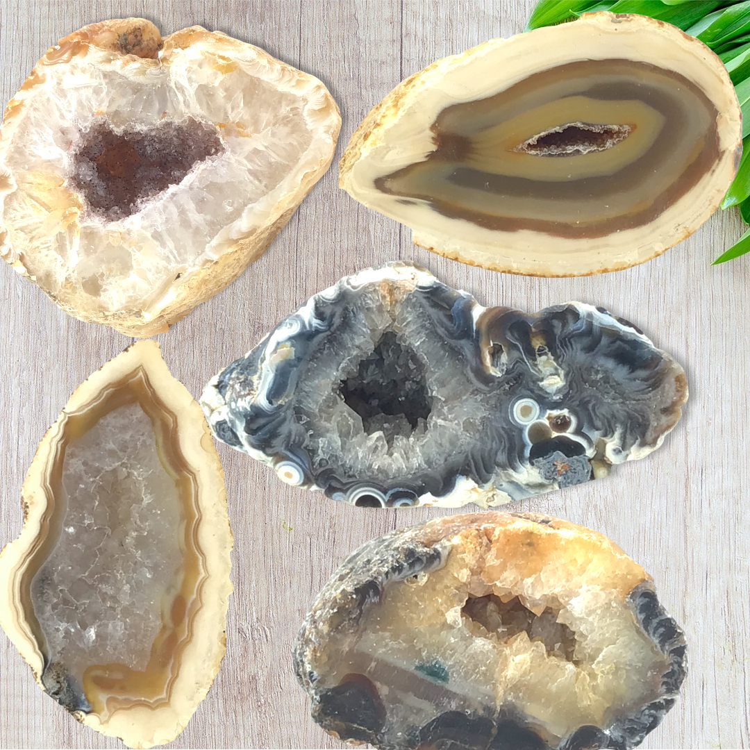 Achat Geode | Feengarten| OCO - aufgeschnitten und poliert | A* Qualität | Feengarten
