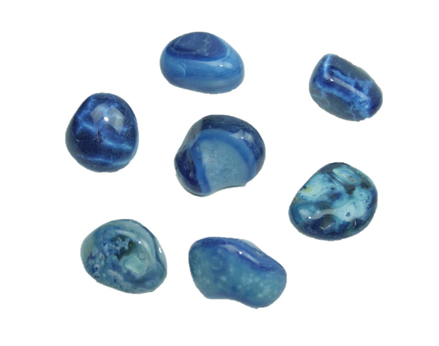Steinfixx® - blauer Achat I Trommelstein I Edelstein I Heilstein I Glücksstein
