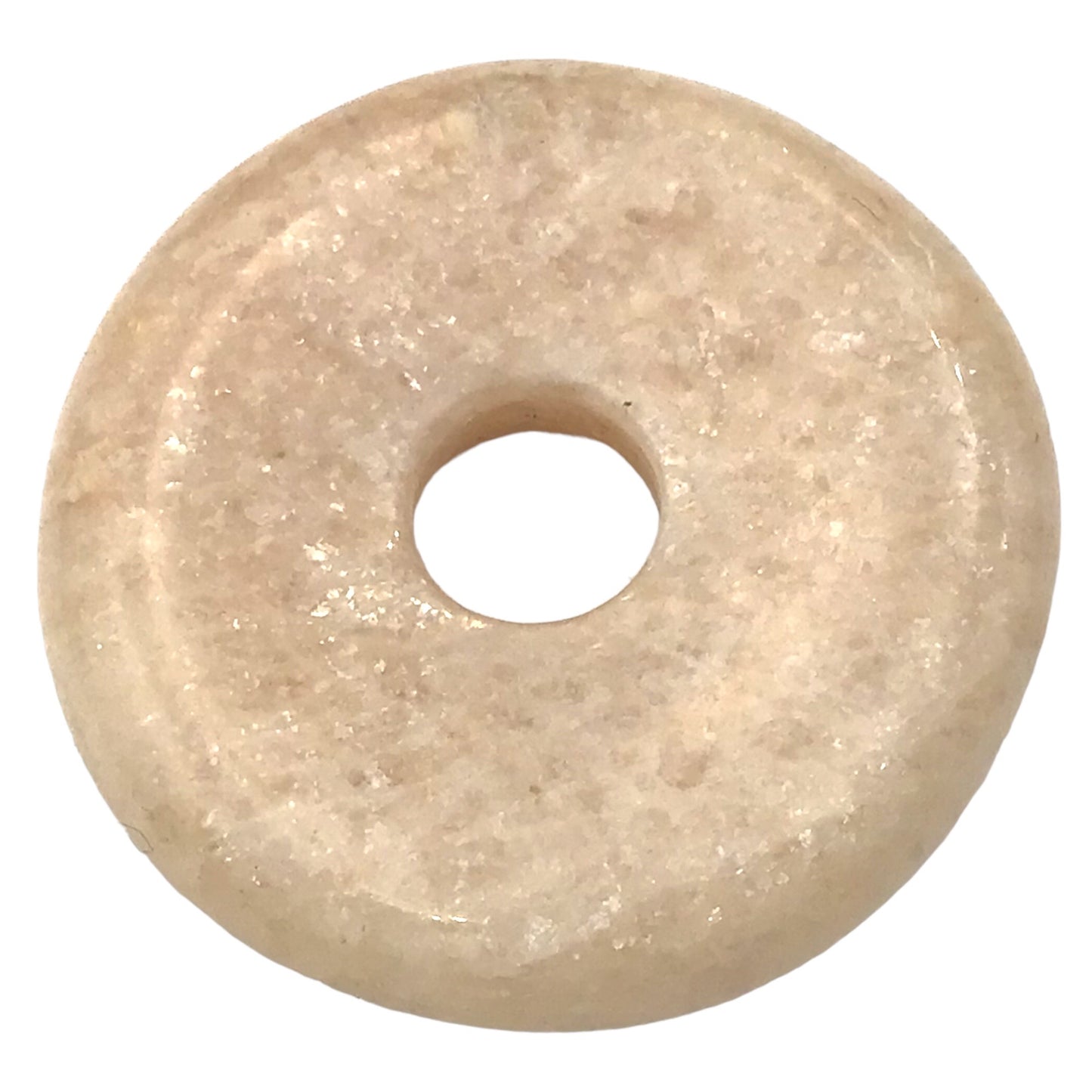 Premium Mondstein Edelstein-Donut optional als Kette mit versilberter oder vergoldeter Spirale und Wildlederband