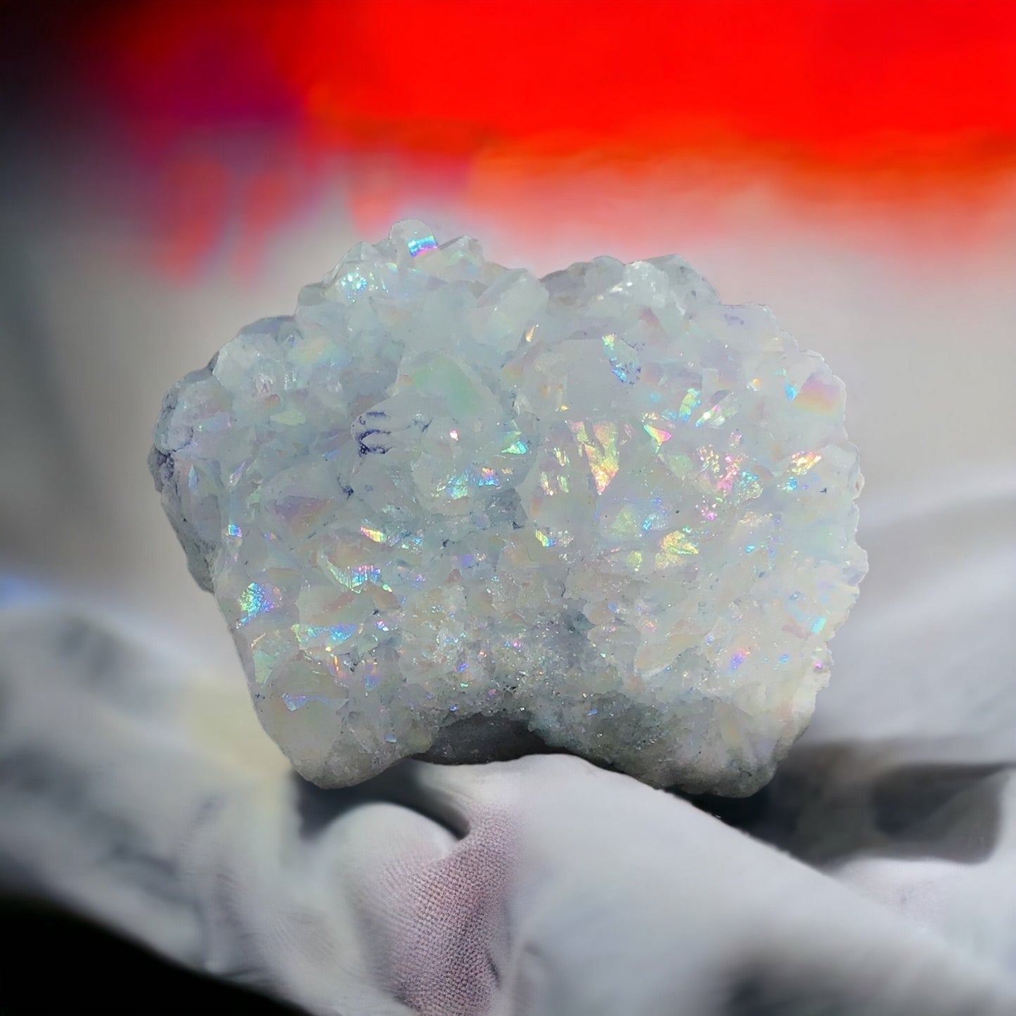 Wunderschöne Bergkristall Aura Stufe | Angel Aura | Aqua Aura | Quarz-Aura I Titanium Aura I Flame Aura | Druse I Cluster | Heilkristall I Heilstein |