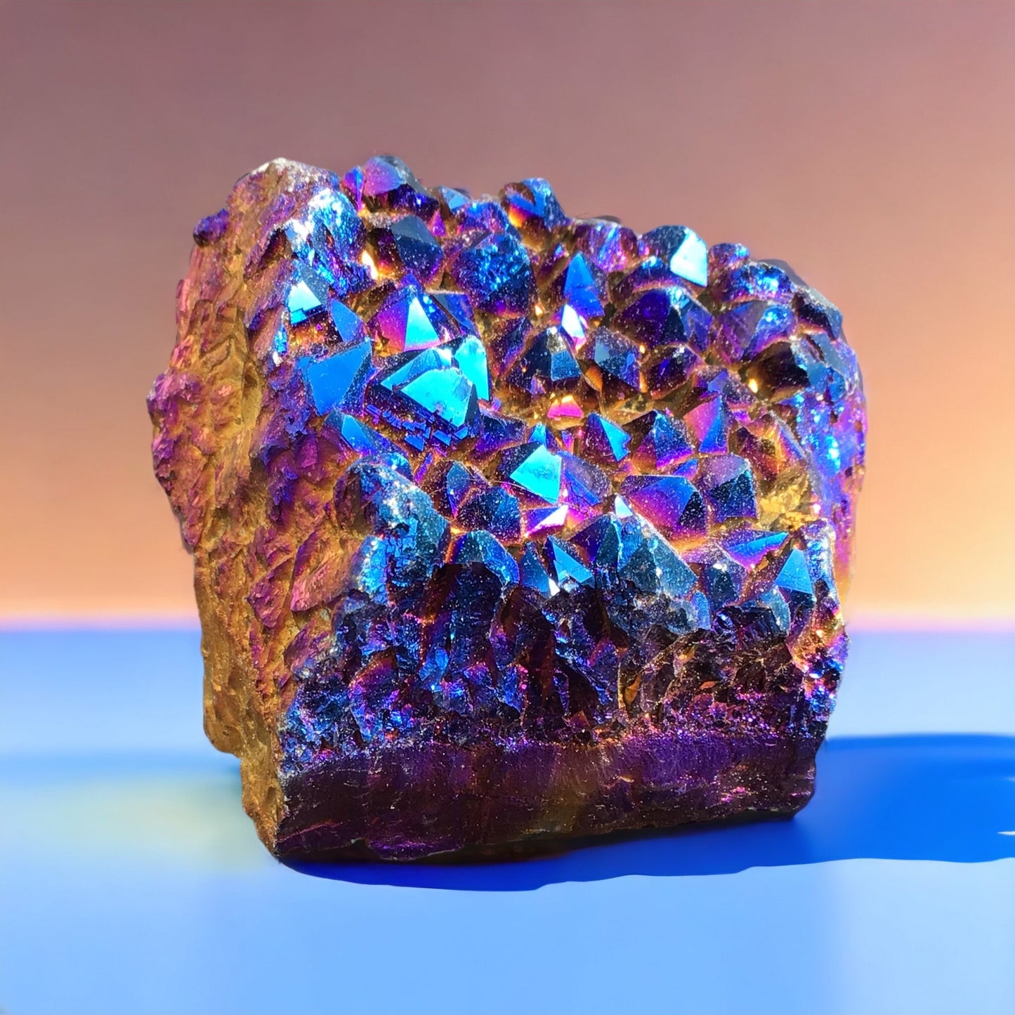 Wunderschöne Bergkristall Aura Stufe | Angel Aura | Aqua Aura | Quarz-Aura I Titanium Aura I Flame Aura | Druse I Cluster | Heilkristall I Heilstein |