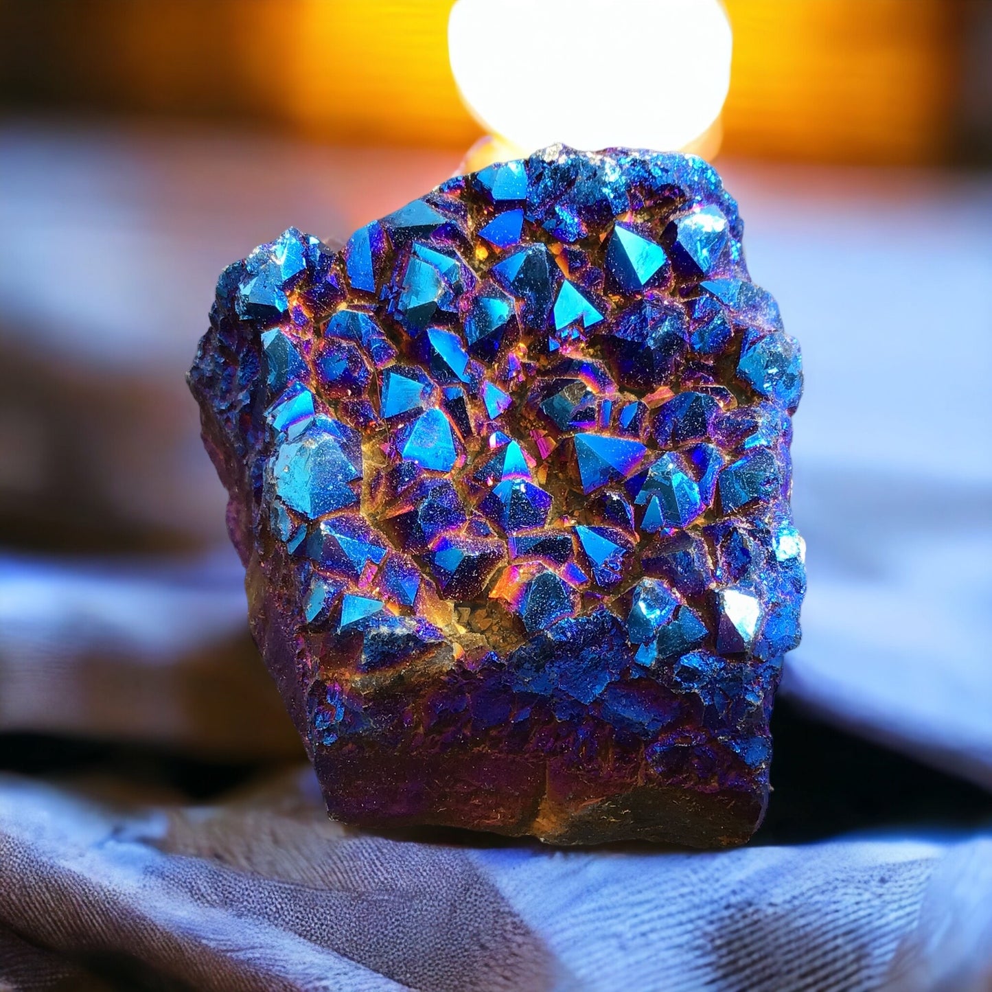 Wunderschöne Bergkristall Aura Stufe | Angel Aura | Aqua Aura | Quarz-Aura I Titanium Aura I Flame Aura | Druse I Cluster | Heilkristall I Heilstein |