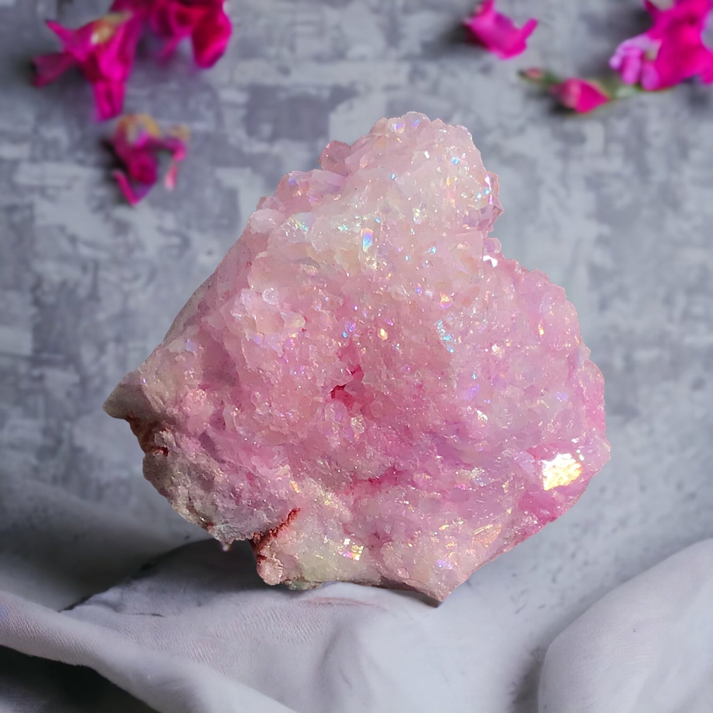 Wunderschöne Bergkristall Aura Stufe | Angel Aura | Aqua Aura | Quarz-Aura I Titanium Aura I Flame Aura | Druse I Cluster | Heilkristall I Heilstein |