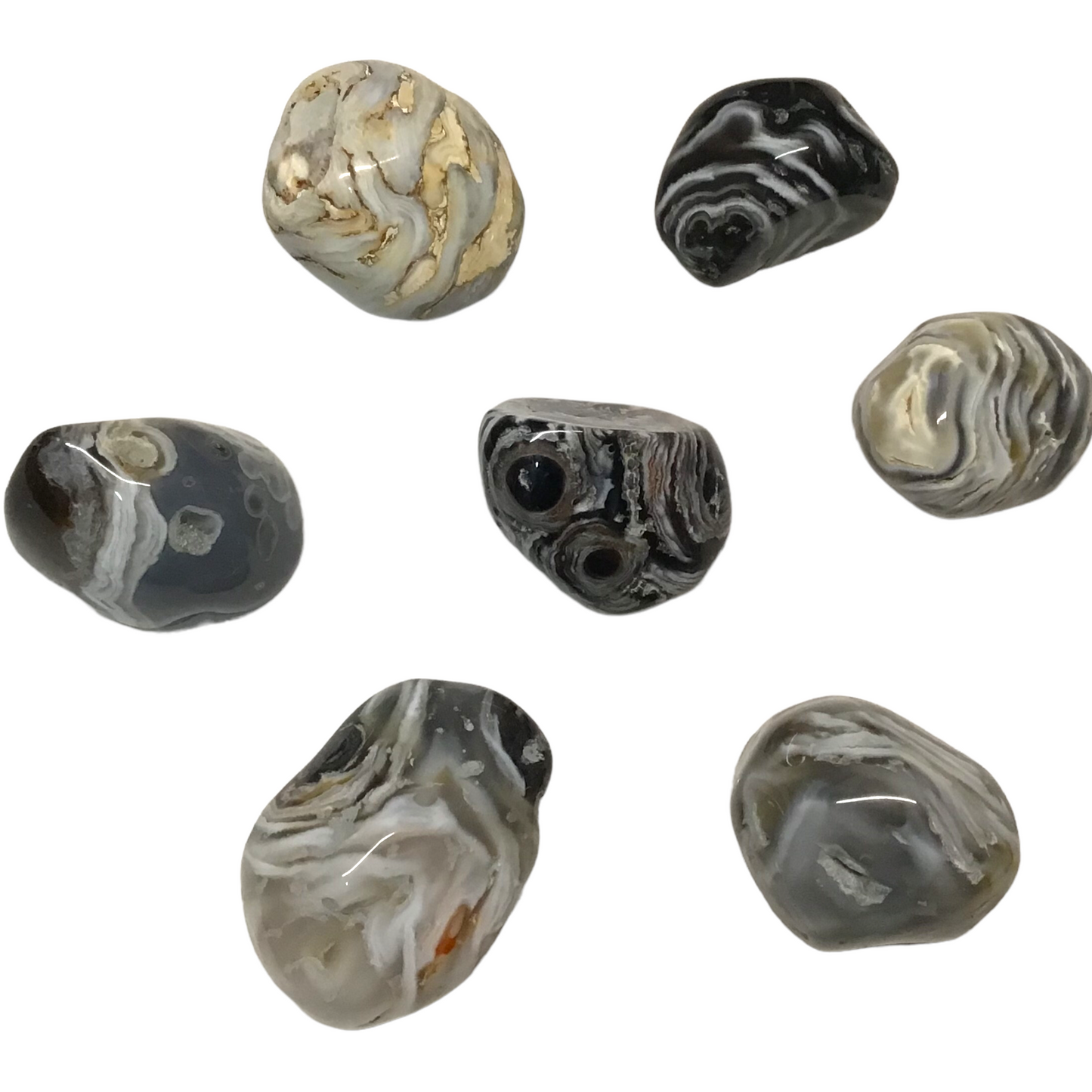 Wasser-Achat Geode Occo | Nussgeode komplett | handpoliert | mit wunderschöner Maserung | 2-4 cm
