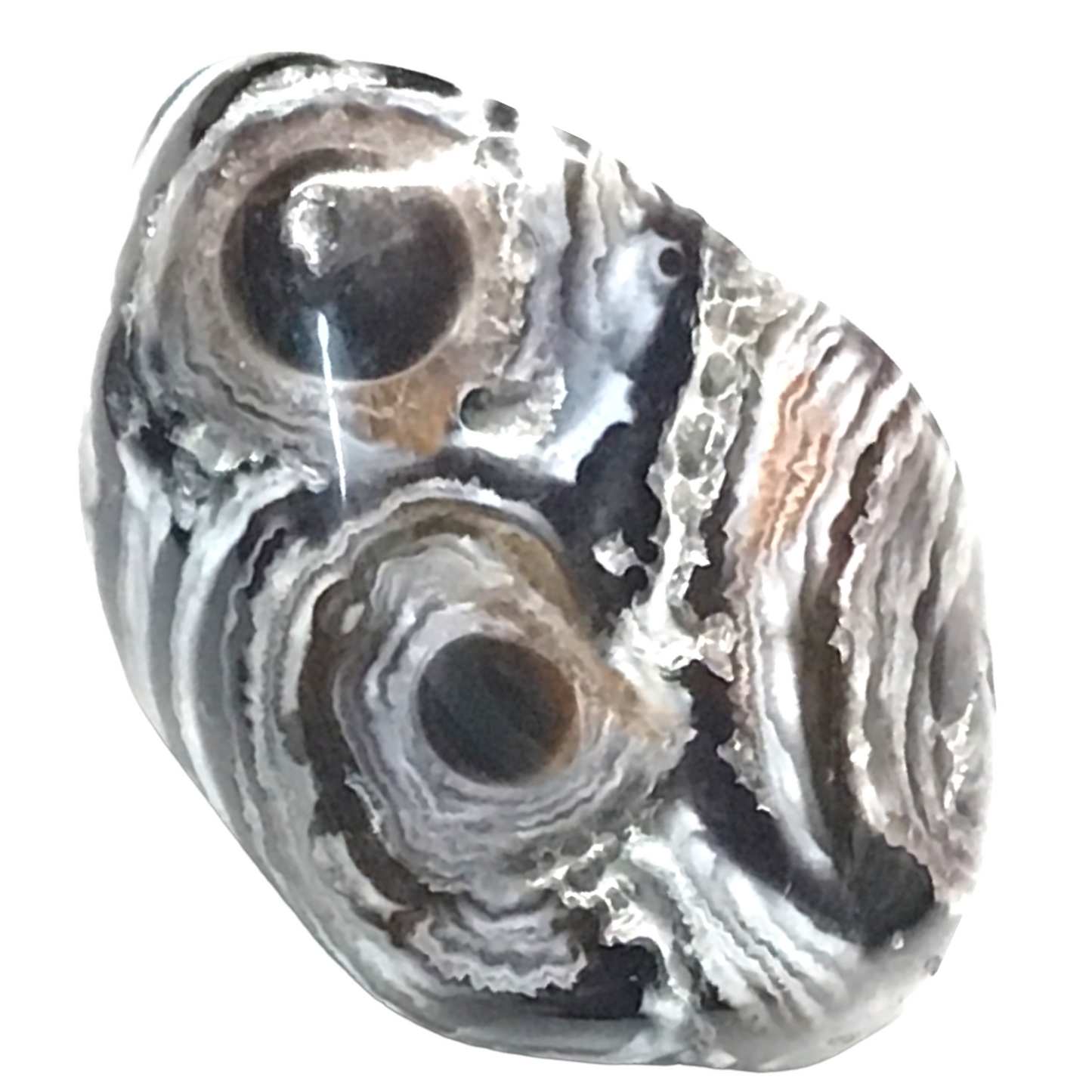 Wasser-Achat Geode Occo | Nussgeode komplett | handpoliert | mit wunderschöner Maserung | 2-4 cm