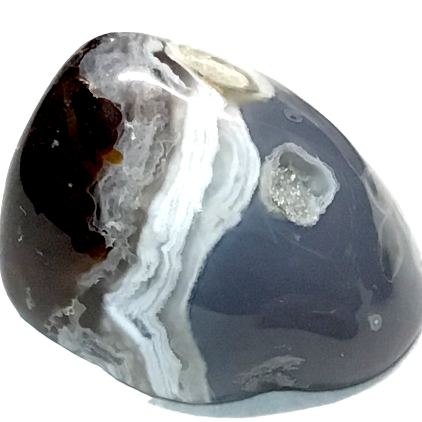 Wasser-Achat Geode Occo | Nussgeode komplett | handpoliert | mit wunderschöner Maserung | 2-4 cm
