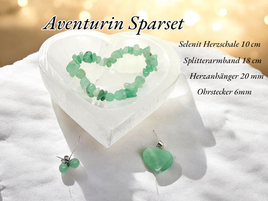 Edelstein Schmuckset mit Selenit zur Förderung von Heilung