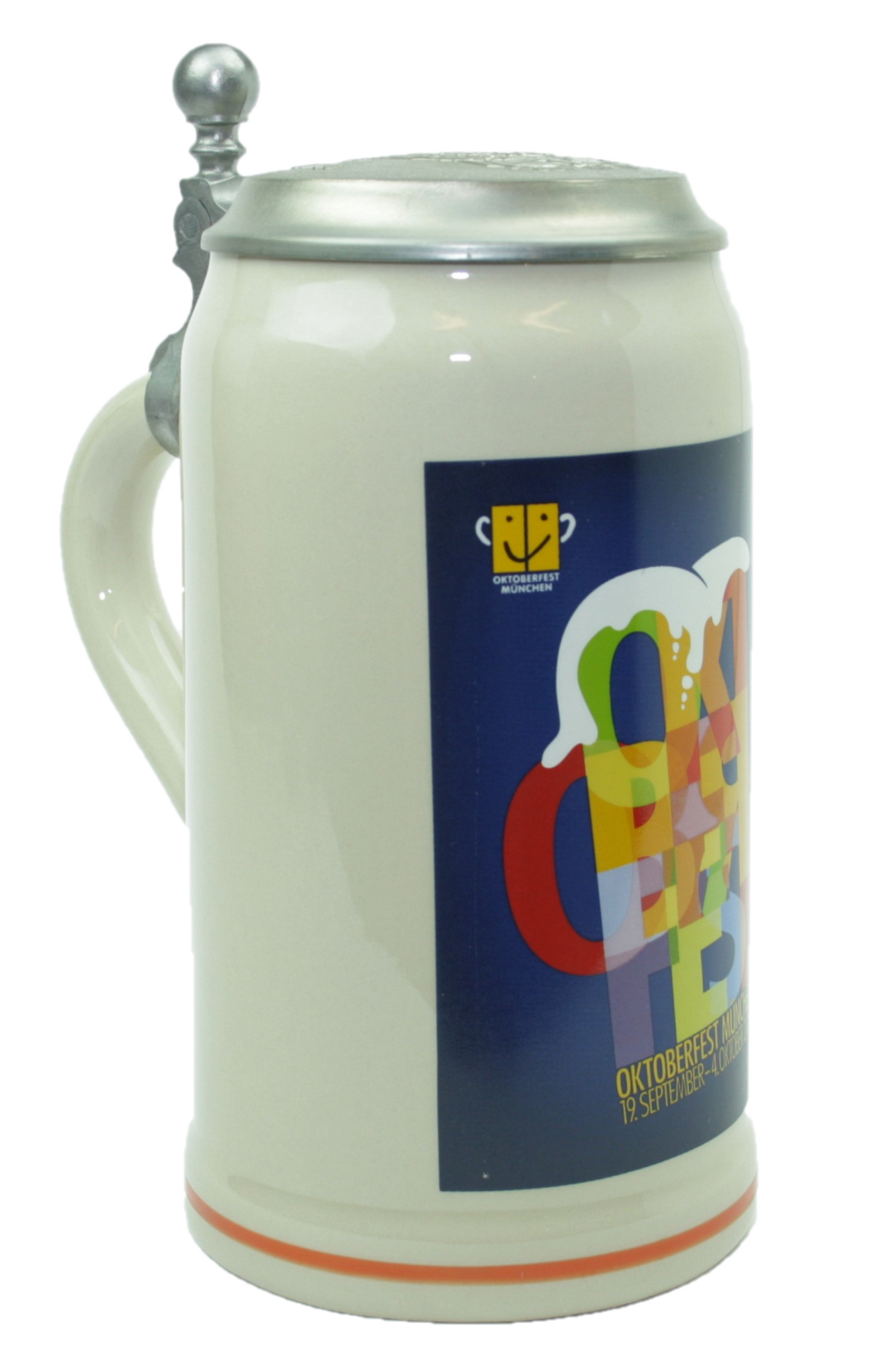 Original Oktoberfestkrug 2015 mit Zinndeckel I Jahreskrug I Zertifikat