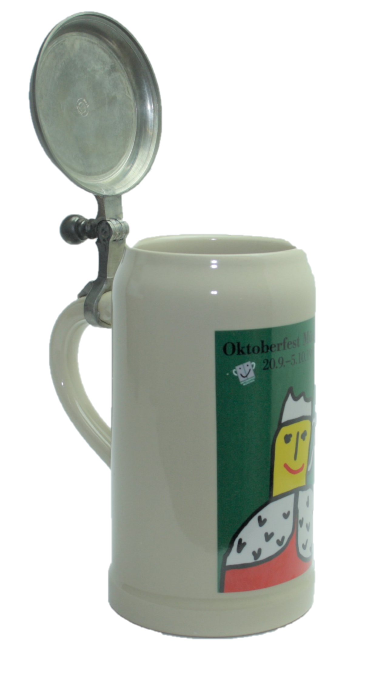Original Oktoberfestkrug 1997 mit Zinndeckel I Jahreskrug I Zertifikat