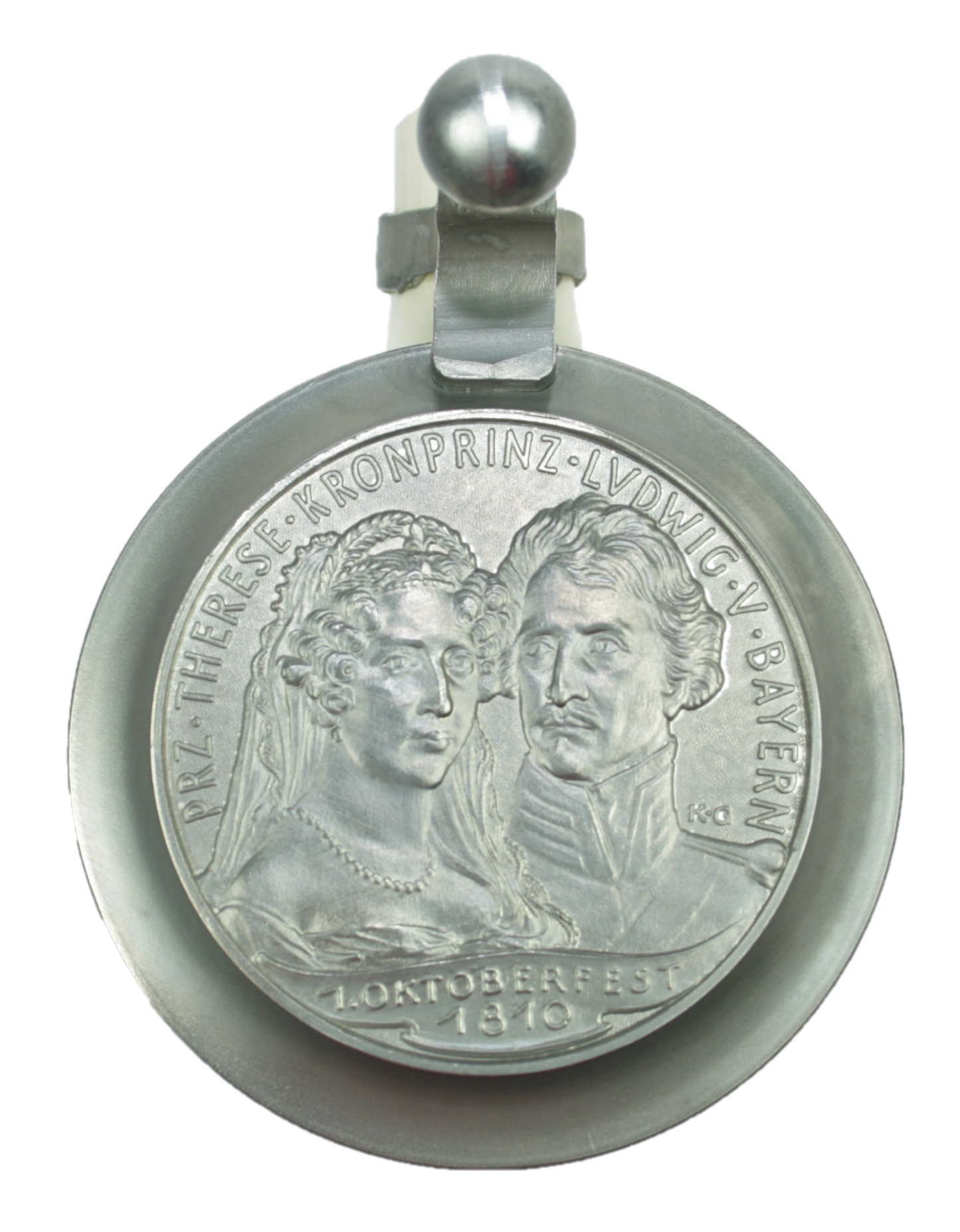 Original Oktoberfestkrug 2010 mit Zinndeckel I Jahreskrug I Zertifikat