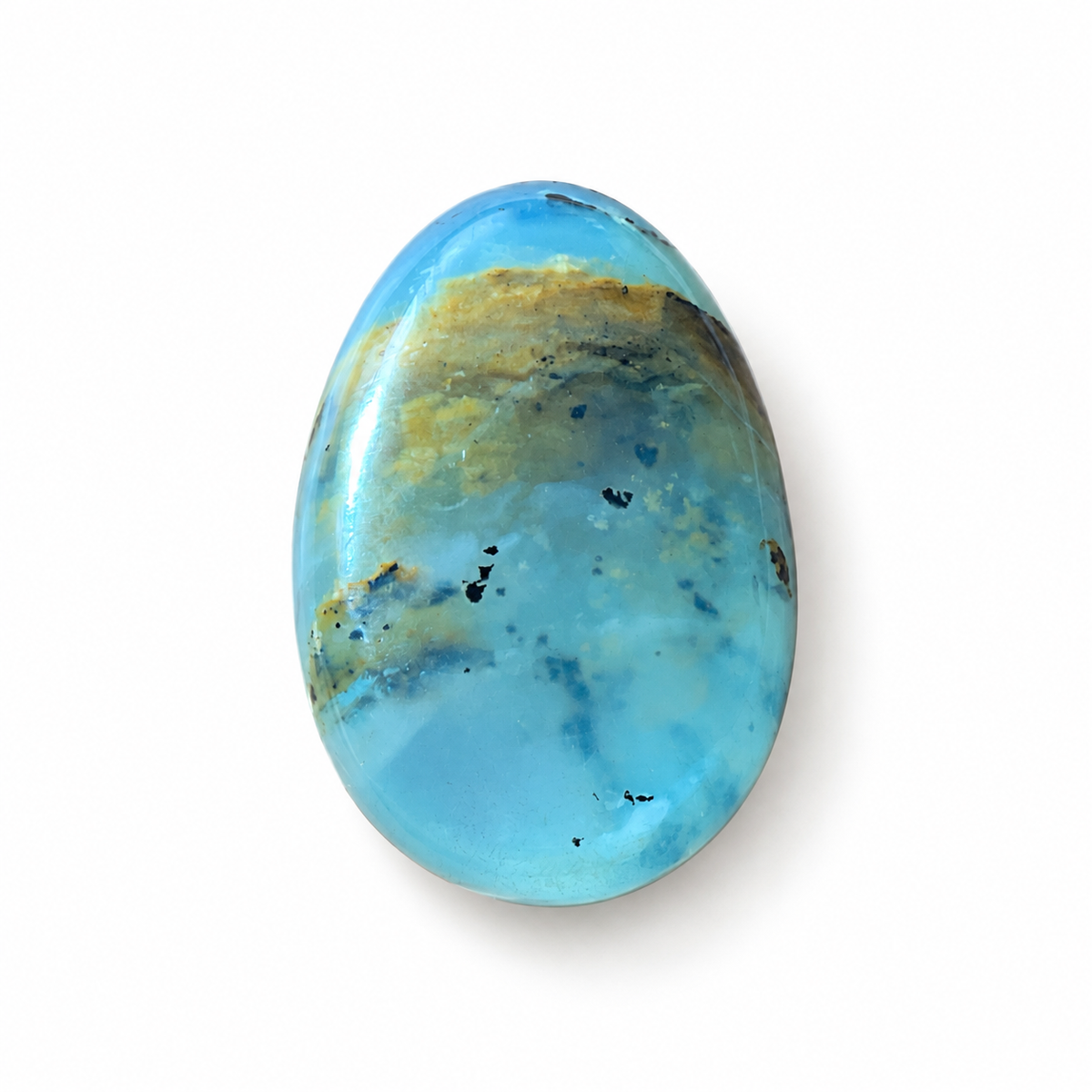 Peruanischer Blauer Opal Tropfenanhänger – Blaue Lagune der Anden | Limitiertes Unikat inkl. Magnet-Geschenkbox