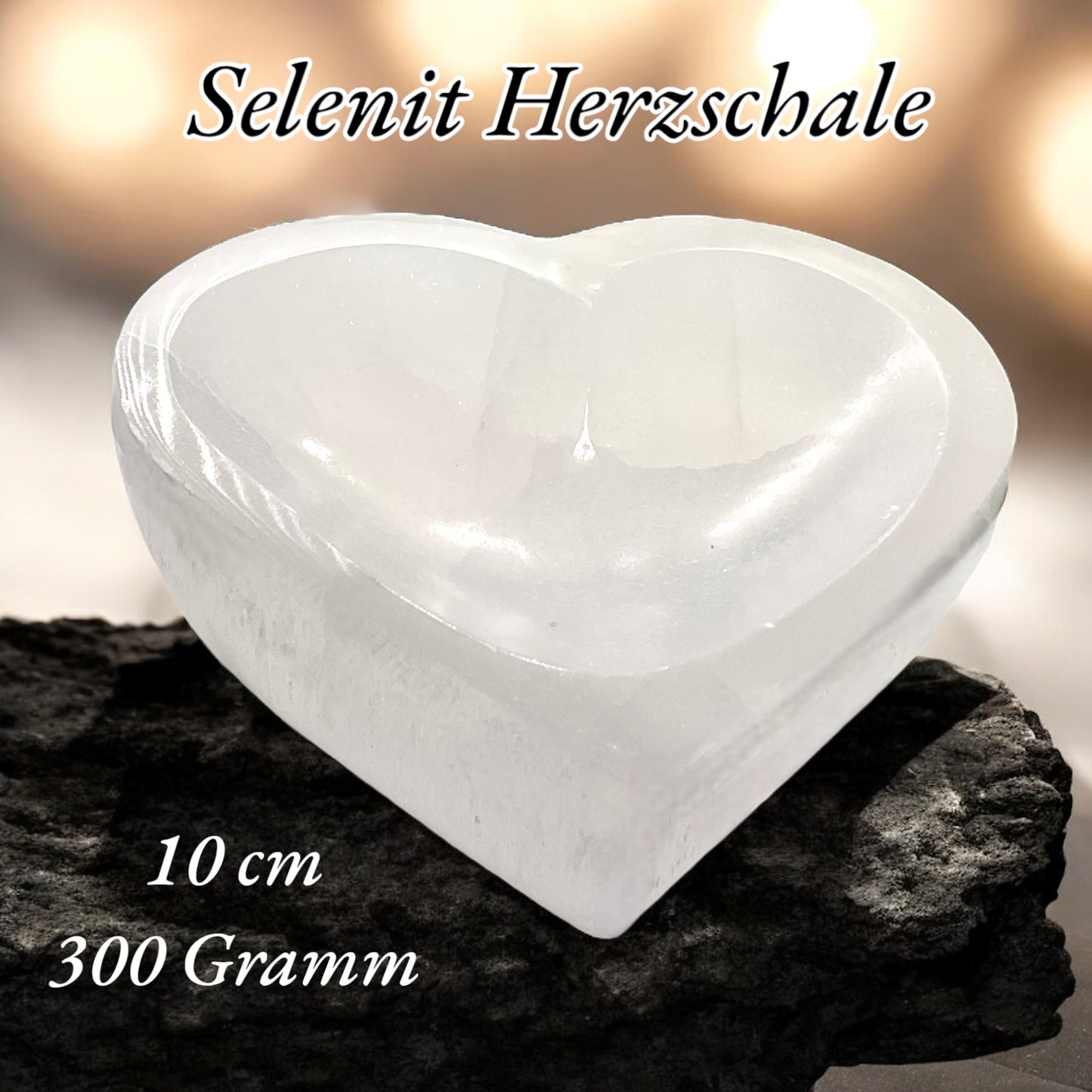 Jaspis Edelstein Schmuckset mit hochwertiger Selenit Herzschale 10cm I 4-teilig - Frau und Mutter