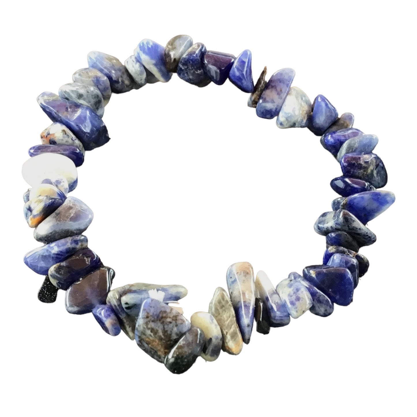Sodalith Trommelstein Splitter Armband  *Klarheit*  - echter Sodalith Edelstein-Schmuck - Chakra-Armband für Damen & Herren