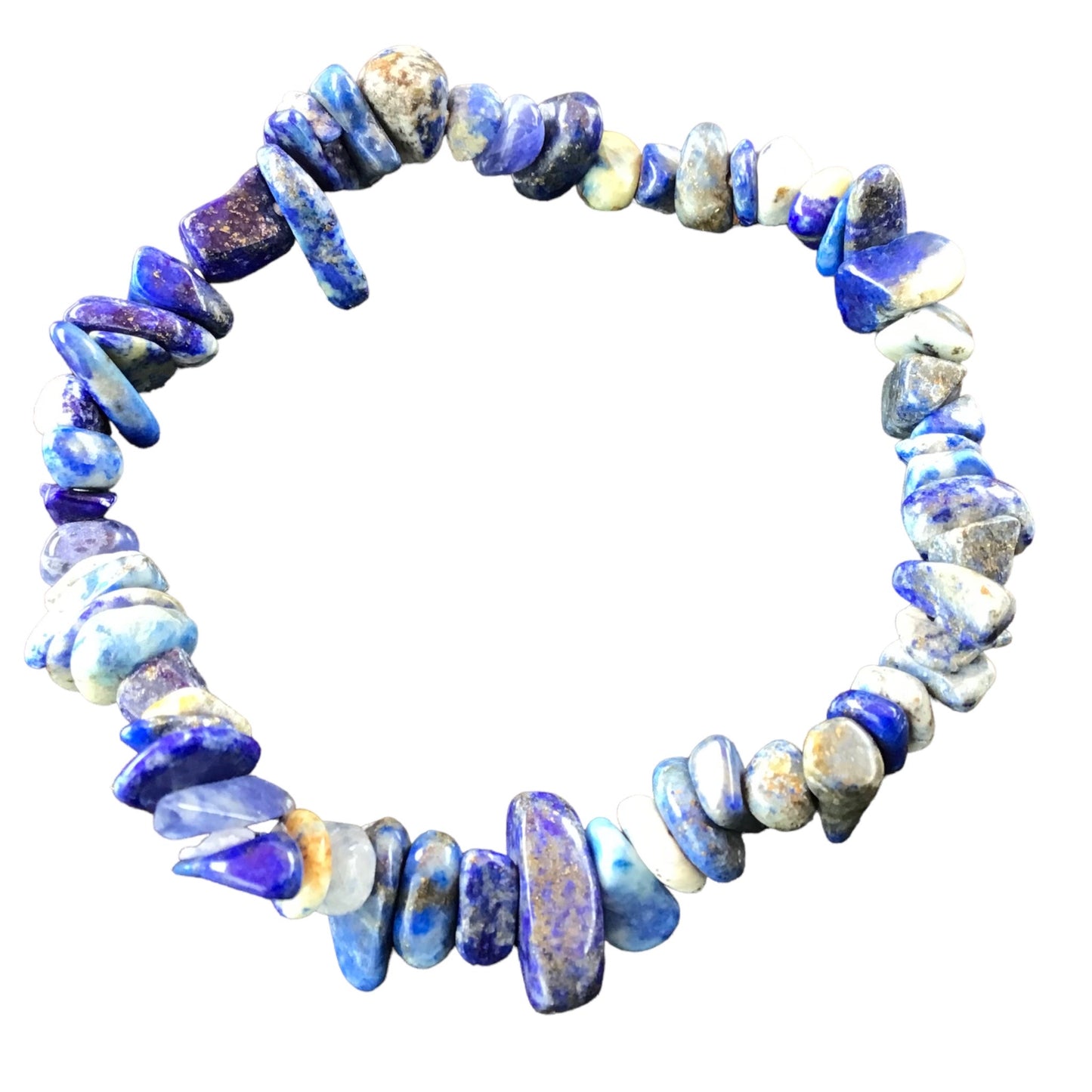 Lapislazuli Trommelstein Splitter Armband  *SCHUTZ DER KÖNIGE*  - echter Lapislazuli Edelstein-Schmuck - Chakra-Armband für Damen & Herren