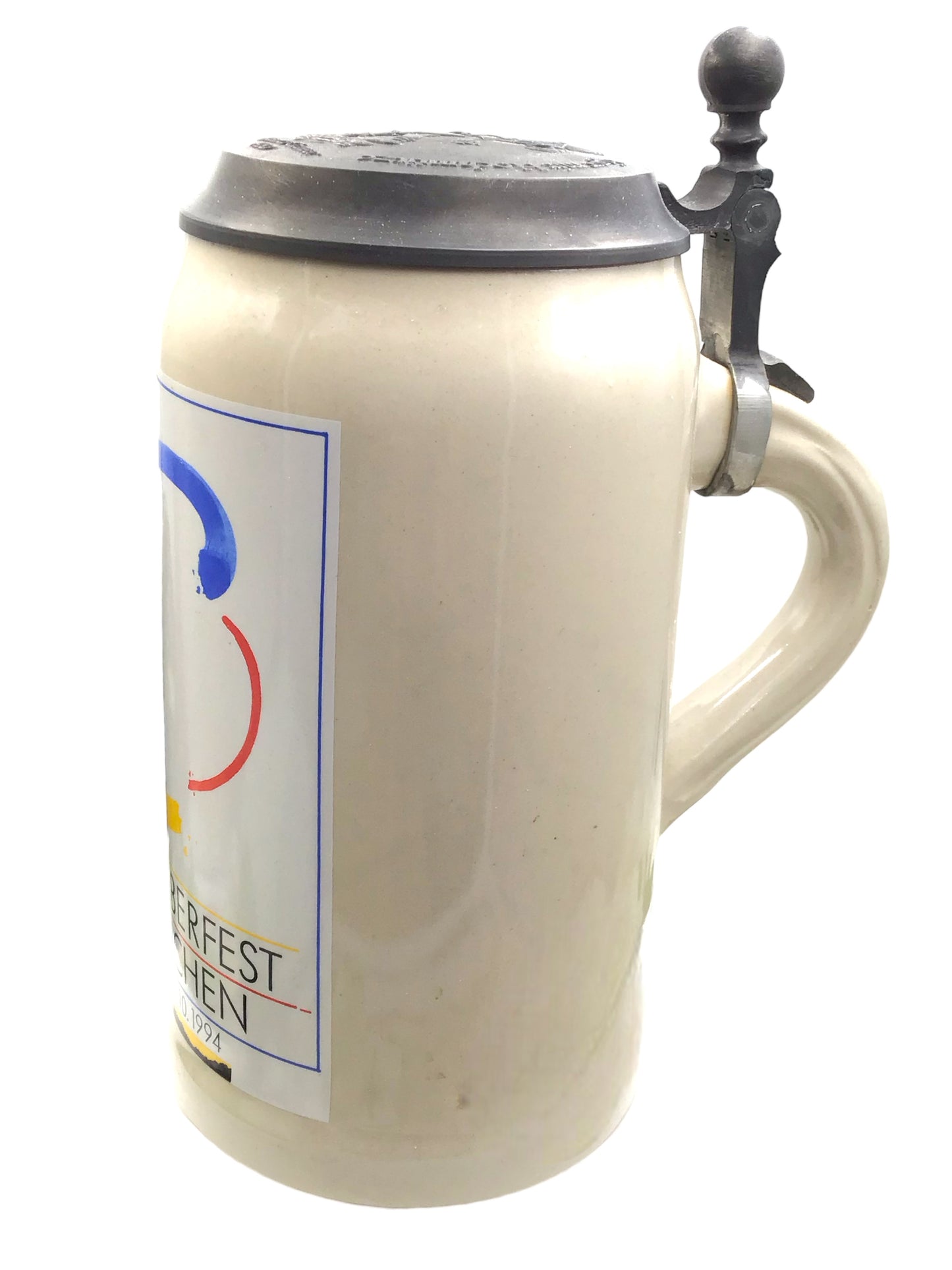 Original Oktoberfestkrug 1994 mit Zinndeckel I Jahreskrug I Zertifikat