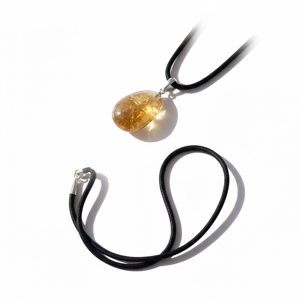 Echter Citrin Edelsteinanhänger mit 925 Silberöse I hochglanzpolierter Citrin Naturstein I Tropfenanhänger I AAA-Qualität I starker Heilstein I mit 80 cm Wildlederband und Geschenkbox I Brasilien