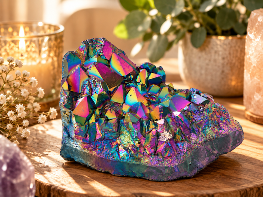 Amethyst Titanium Aura Kristallstufe aus Brasilien – 319 g – 13 × 6 × 5,5 cm – AAA-Qualität – Sammlerstück – Unikat Masterpiece 1612