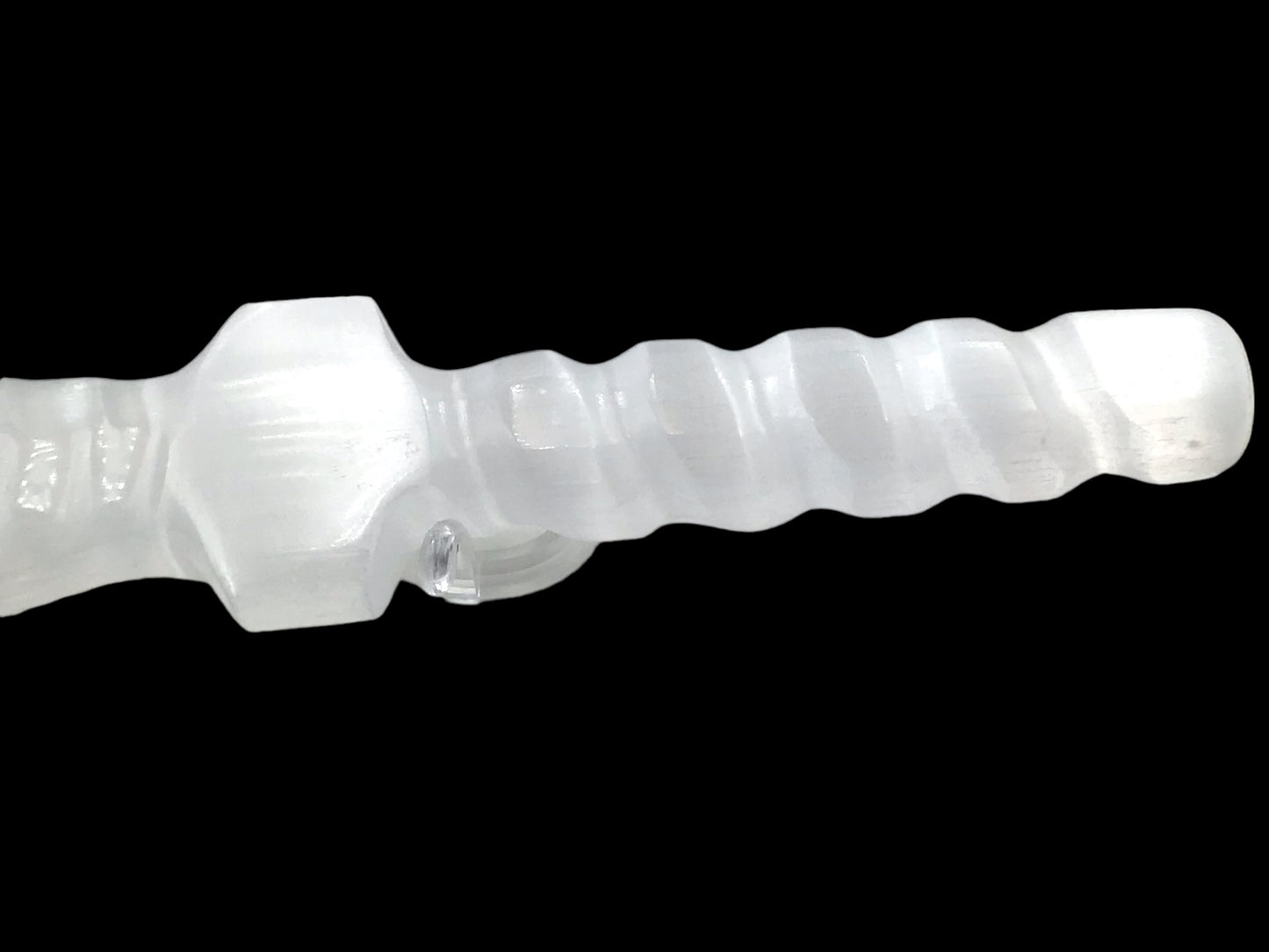 Steinfixx® Selenit  Ritualdolch in Spiralform - Ritualmesser -Lichtbringer -  25x5x2cm - 240Gramm für Wicca und Pagan, Rituale und Zeremonien