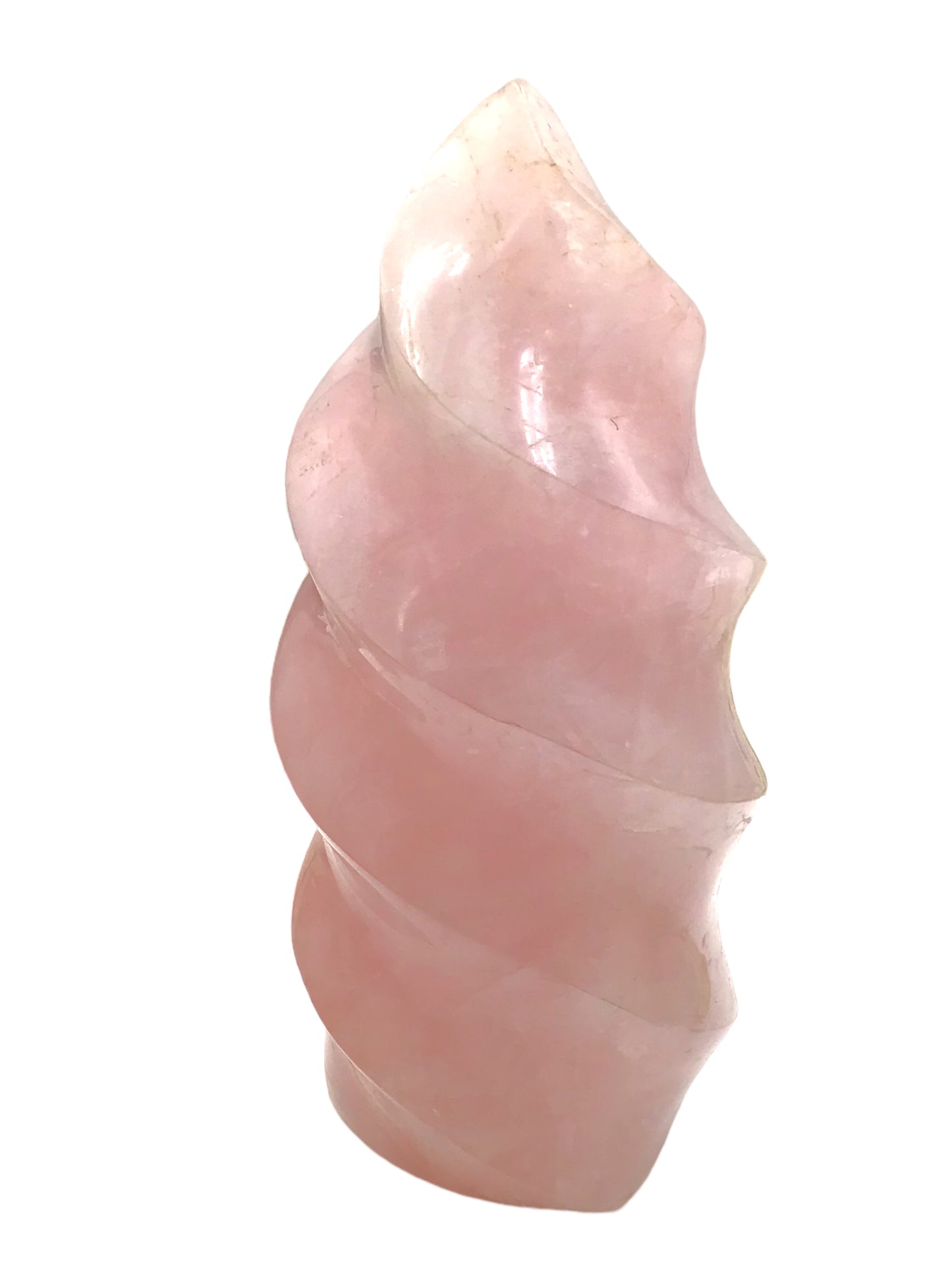 Steinfixx® - Große, edle Kristall Flamme aus Rosenquarz | Unikat 1519 | 846 Gr. |16x7x7 cm | Edelsteinspirale