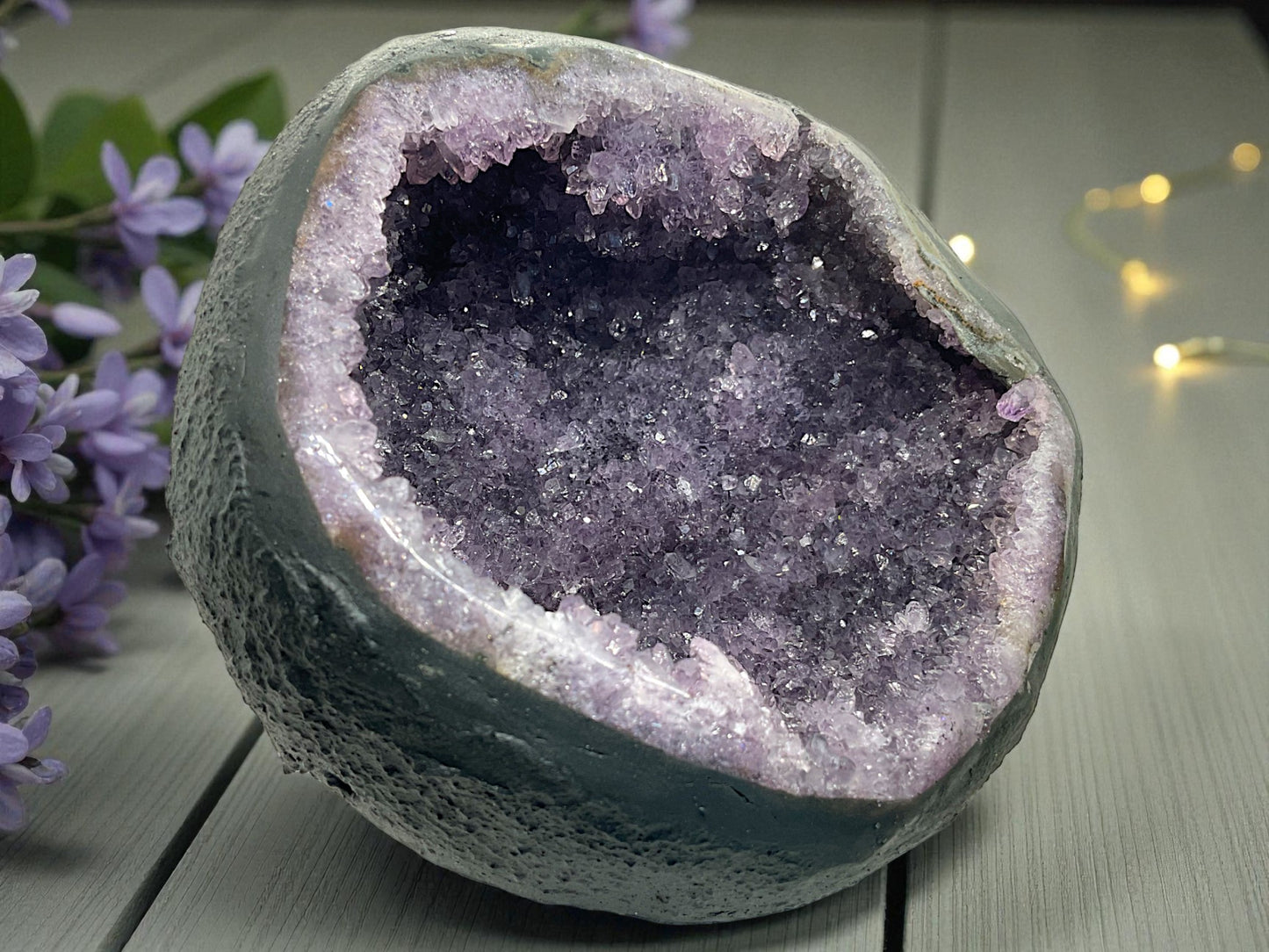 Amethyst Druse mit phantastischen Kristallen I 1,7 KG I 15x13x13 cm I Blickfang I Unikat-Masterpiece 1643 I Brasilien