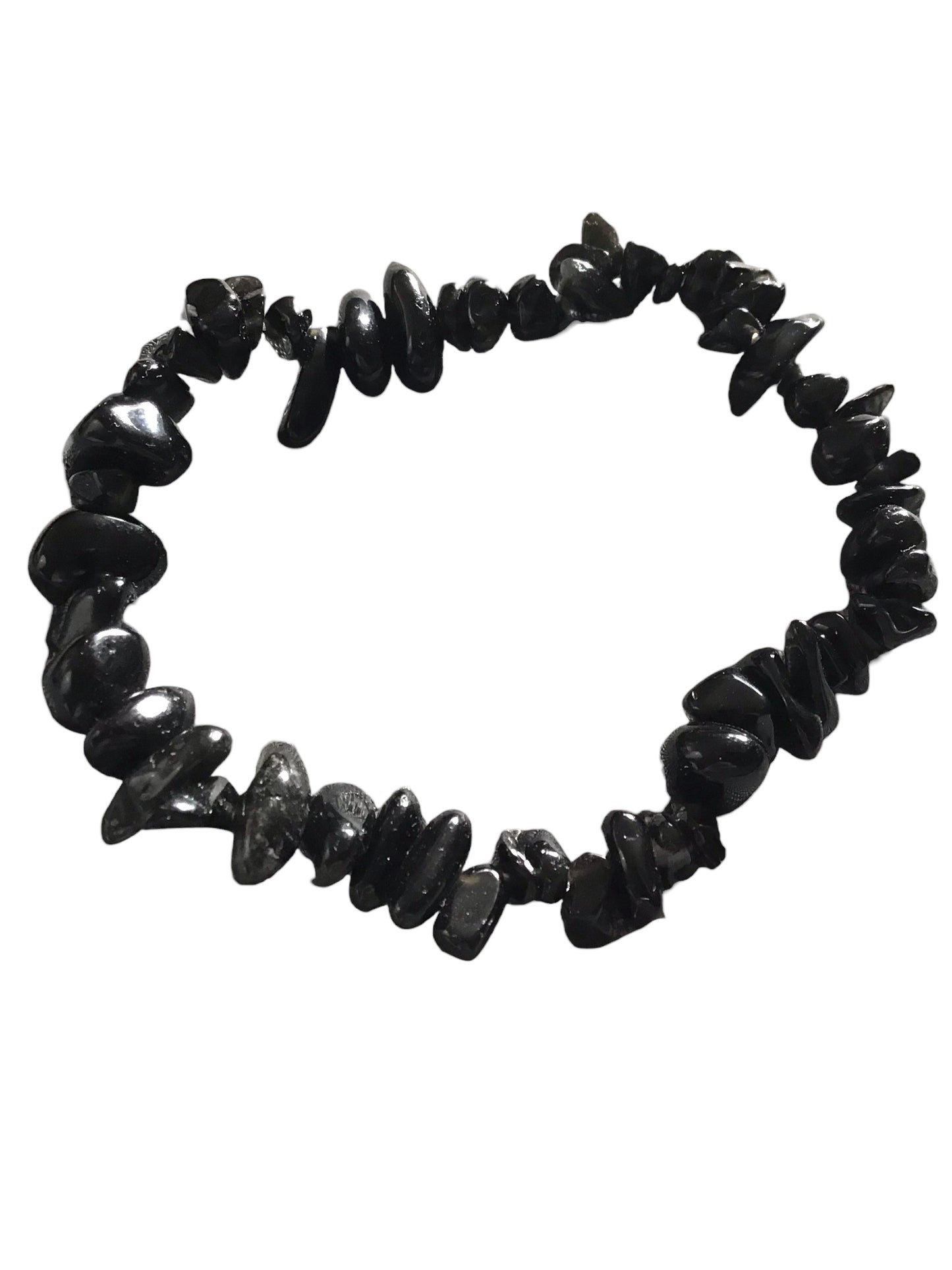 ONYX Trommelstein Splitter Armband  *Ruhe*  - echter Hämatit Edelstein-Schmuck - Chakra-Armband für Damen & Herren