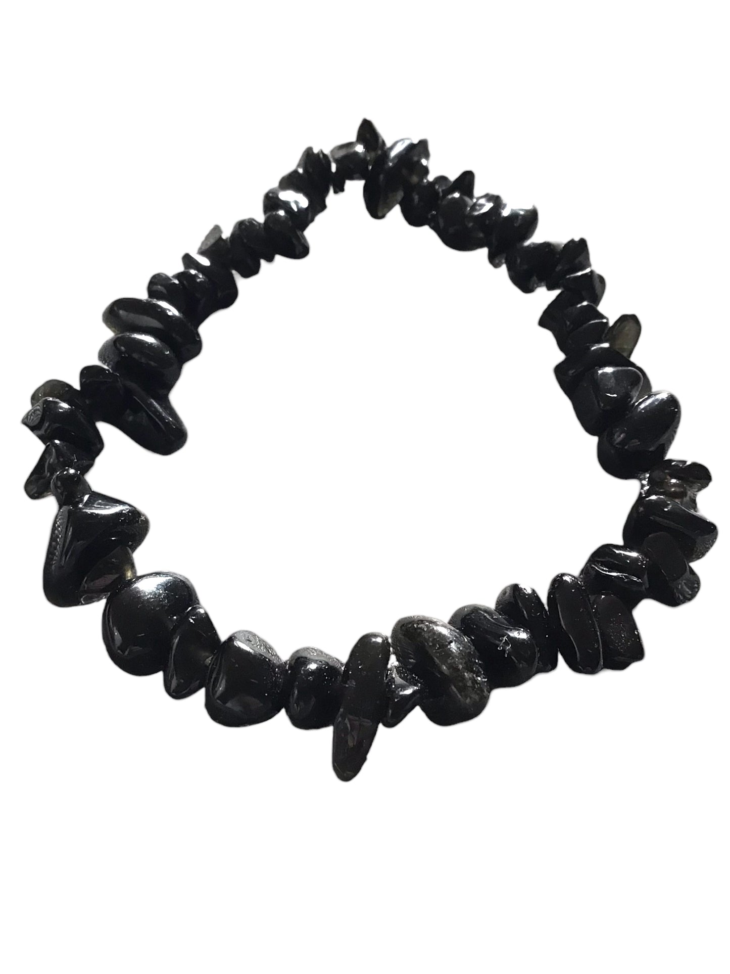 ONYX Trommelstein Splitter Armband  *Ruhe*  - echter Hämatit Edelstein-Schmuck - Chakra-Armband für Damen & Herren