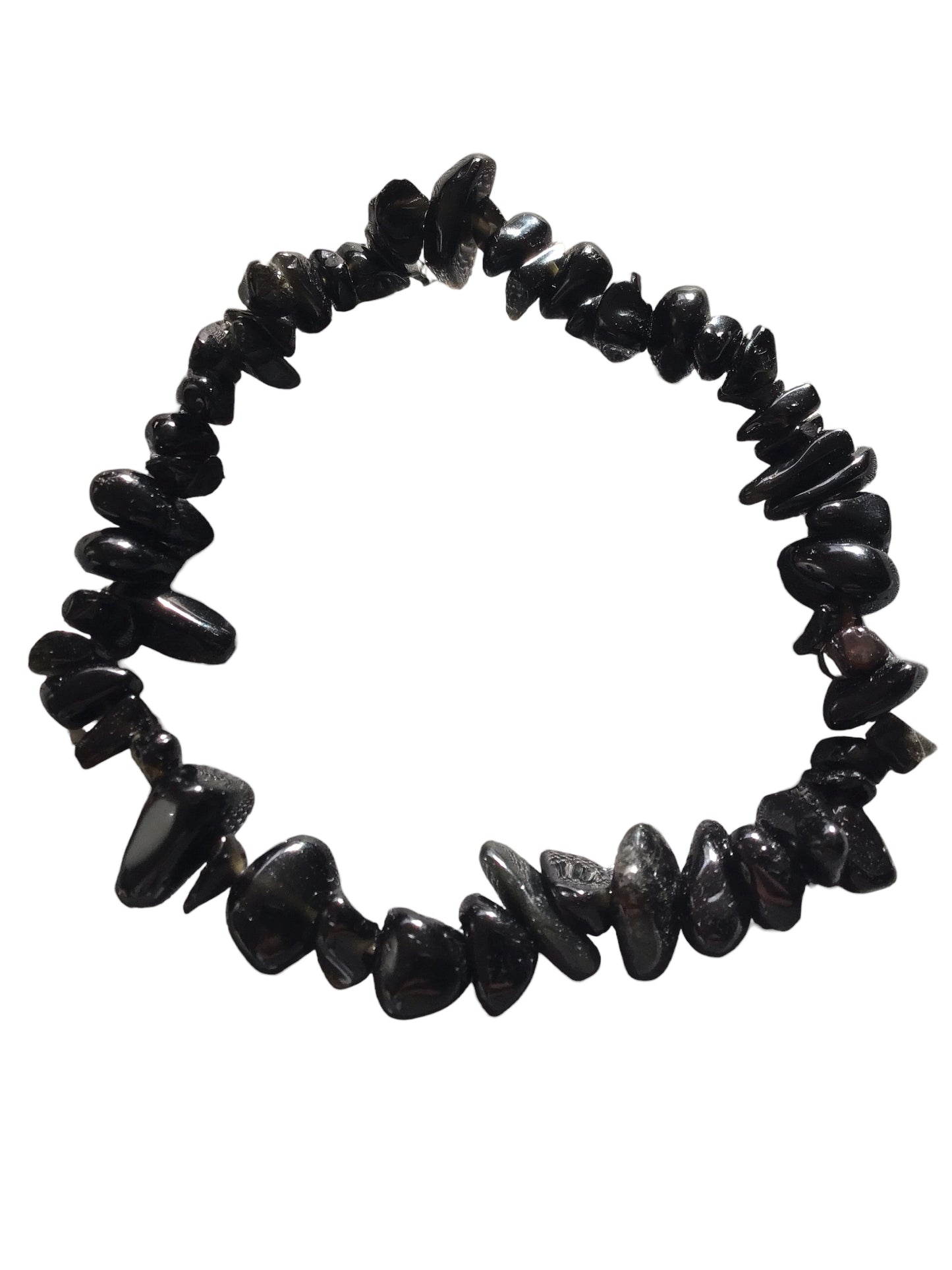 ONYX Trommelstein Splitter Armband  *Ruhe*  - echter Hämatit Edelstein-Schmuck - Chakra-Armband für Damen & Herren