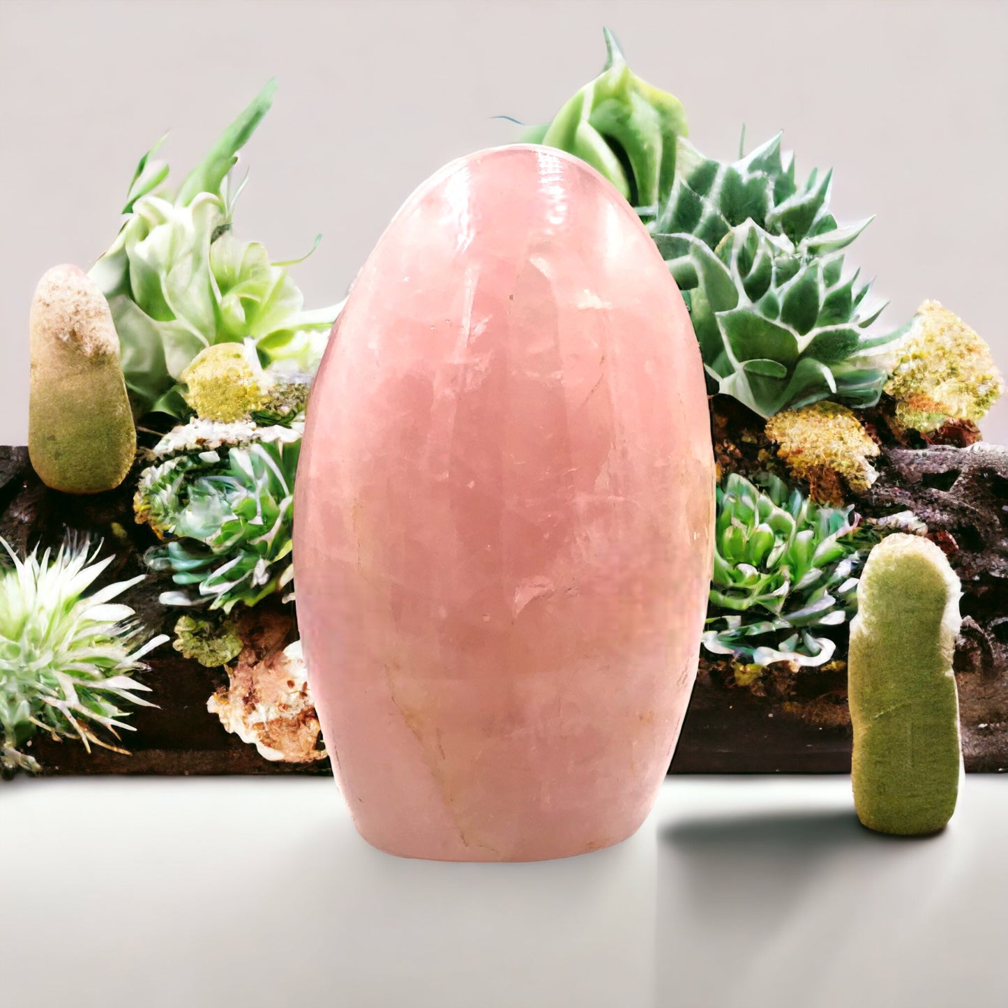Große, edle Kristall Freedorm aus Rosenquarz | Unikat 1530 | 468 gr. | 10,5 x 6,5 x 4,5 cm | Madagaskar