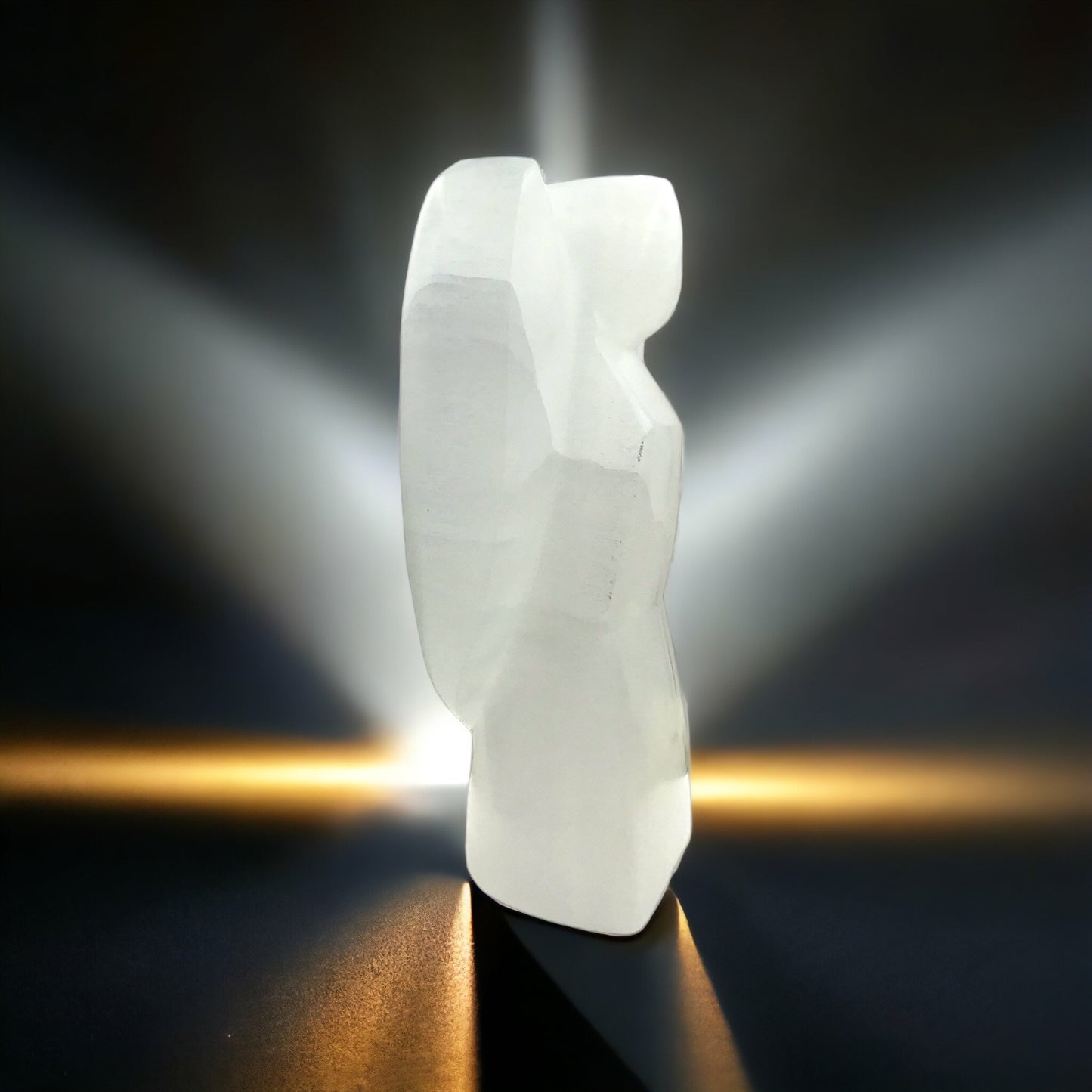 Steinfixx® Große Selenit Engel Lampe | 1800 Gramm | 20x16 cm | Schutzstein | gegen negative Energien | Ladestein |