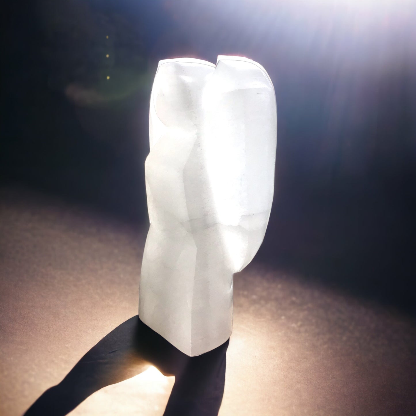 Steinfixx® Große Selenit Engel Lampe | 1800 Gramm | 20x16 cm | Schutzstein | gegen negative Energien | Ladestein |