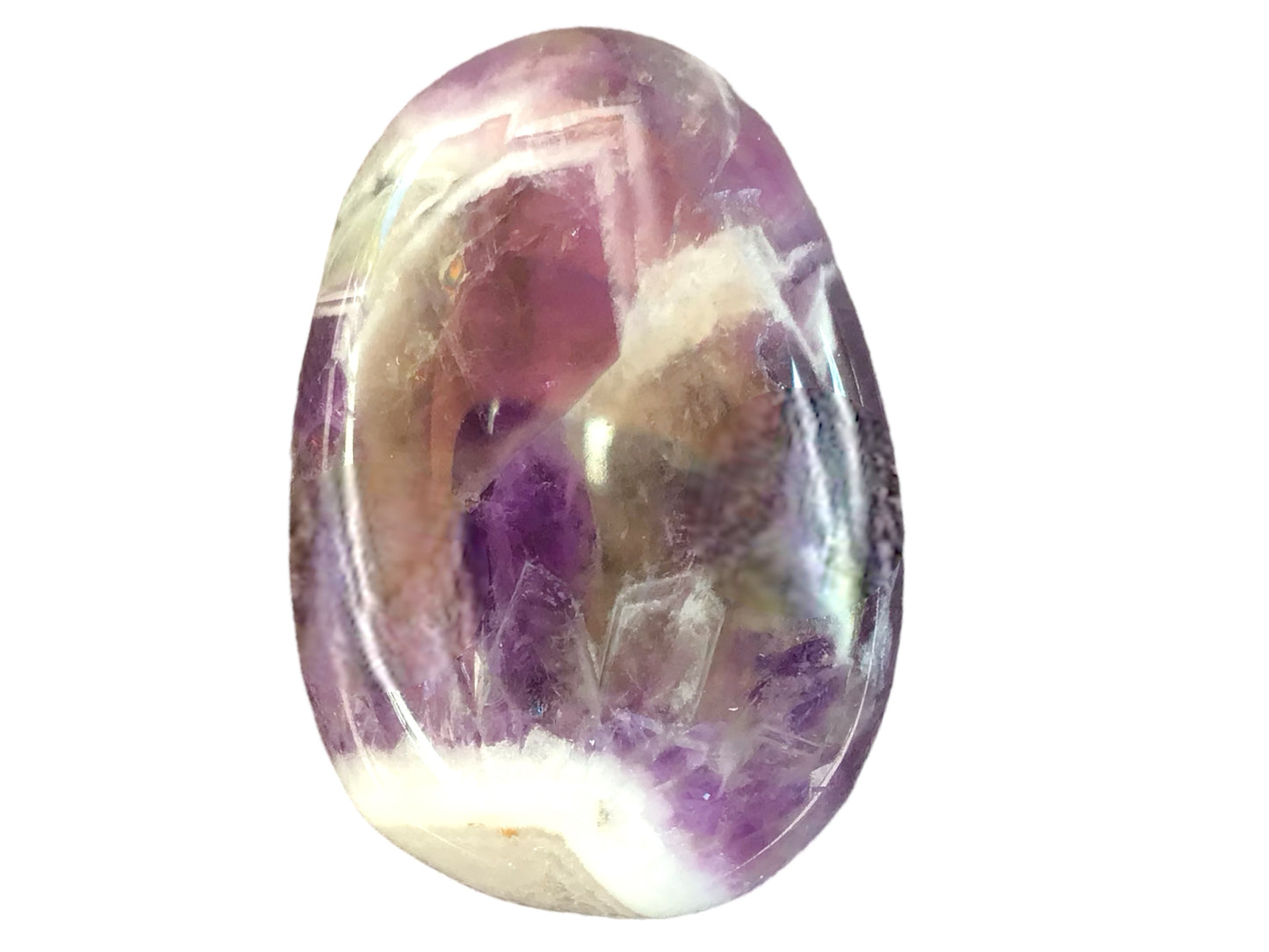 Steinfixx® - Edelstein Anhänger aus echtem Chevron-Amethyst | Tropfenanhänger | farbintensiv | mit 80 cm Wildlederband