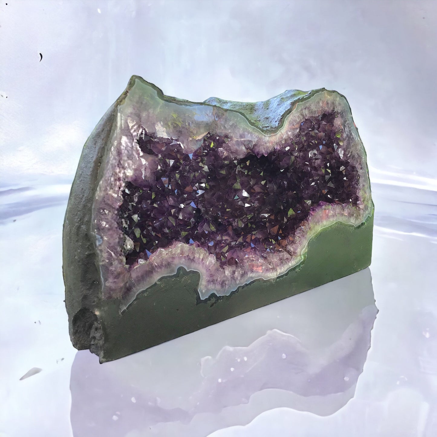 Amethyst Druse mit phantastischen Kristallen I 21,60 KG I 43x16x25cm I Blickfang I Unikat 1474I Brasilien