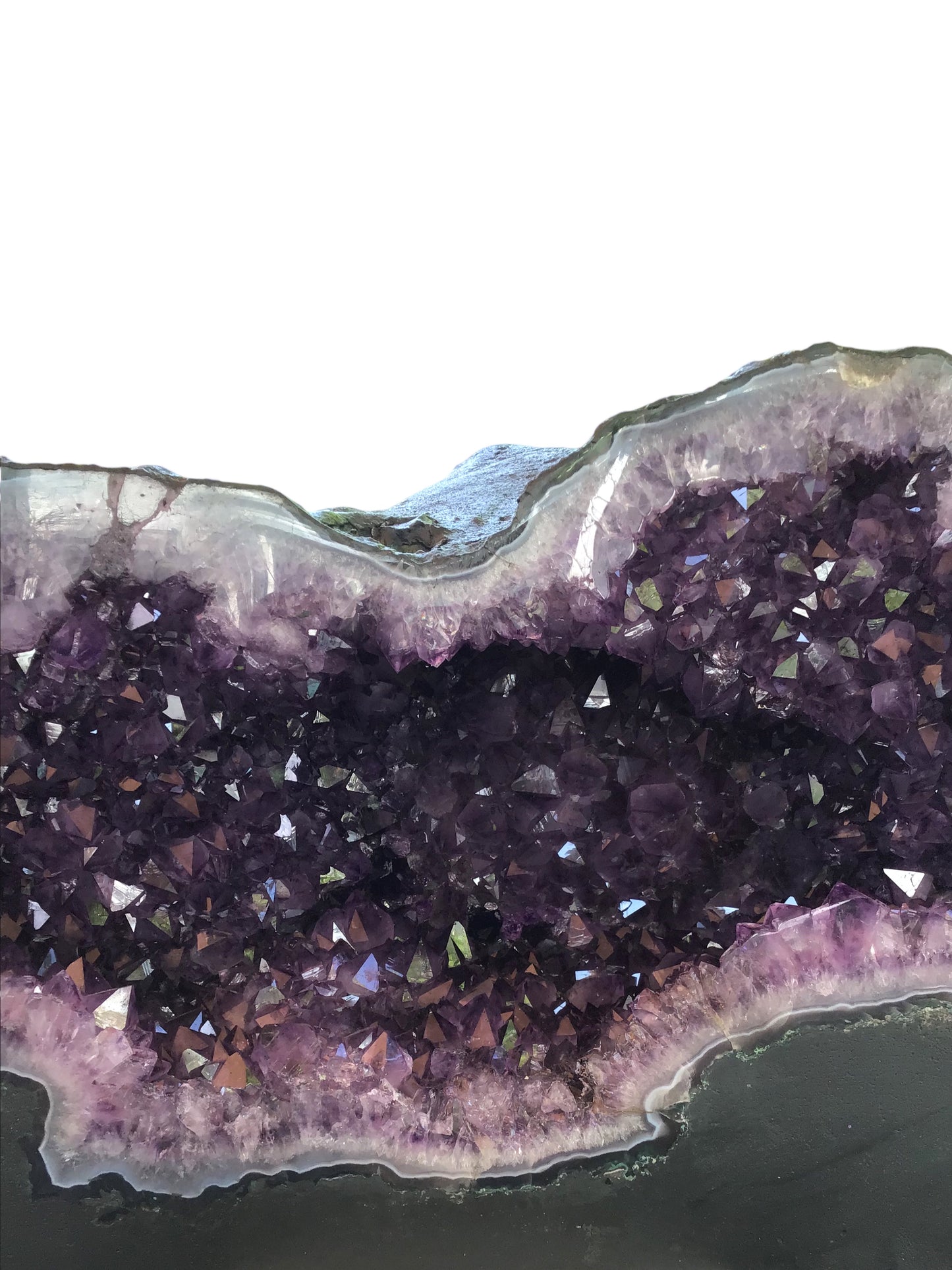 Amethyst Druse mit phantastischen Kristallen I 21,60 KG I 43x16x25cm I Blickfang I Unikat 1474I Brasilien