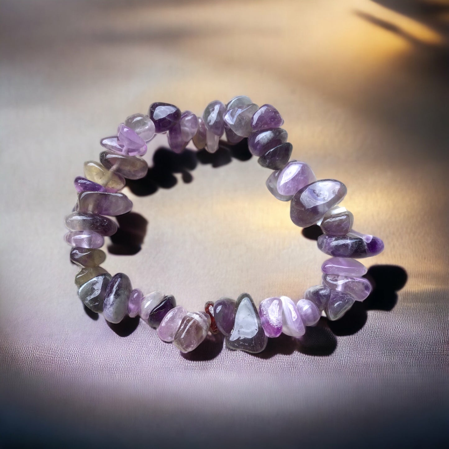 Amethyst Edelstein Schmuckset mit hochwertiger Selenit Herzschale 10cm I 4-teilig - Energie und Kraft