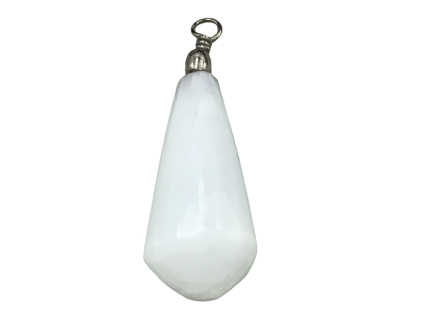 Steinfixx®  Selenit Tropfen Anhänger in bauchiger Form | ca 45x15x8 mm | Top Qualität | Ihren Lichtbringer immer dabei