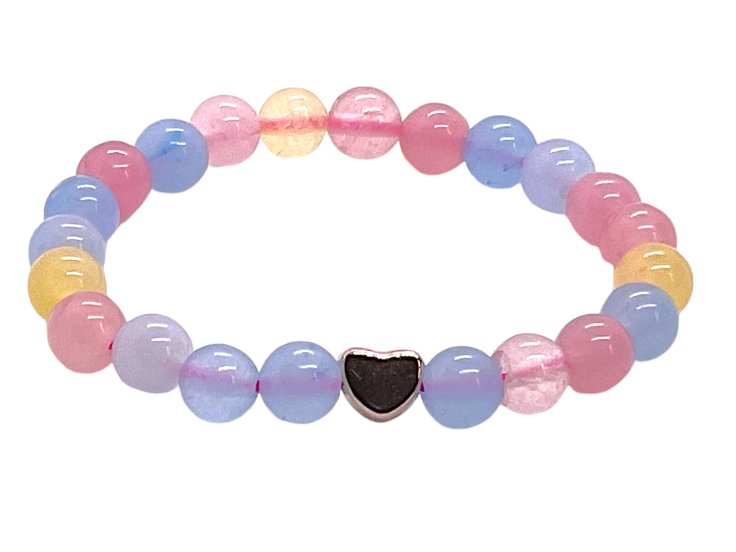 Kinder Perlenarmband Morganit mit 14 k rosèvergoldeten Elementen - Edelsteinarmband - Handmade - inclusive Geschenksäckchen - Engelsstein