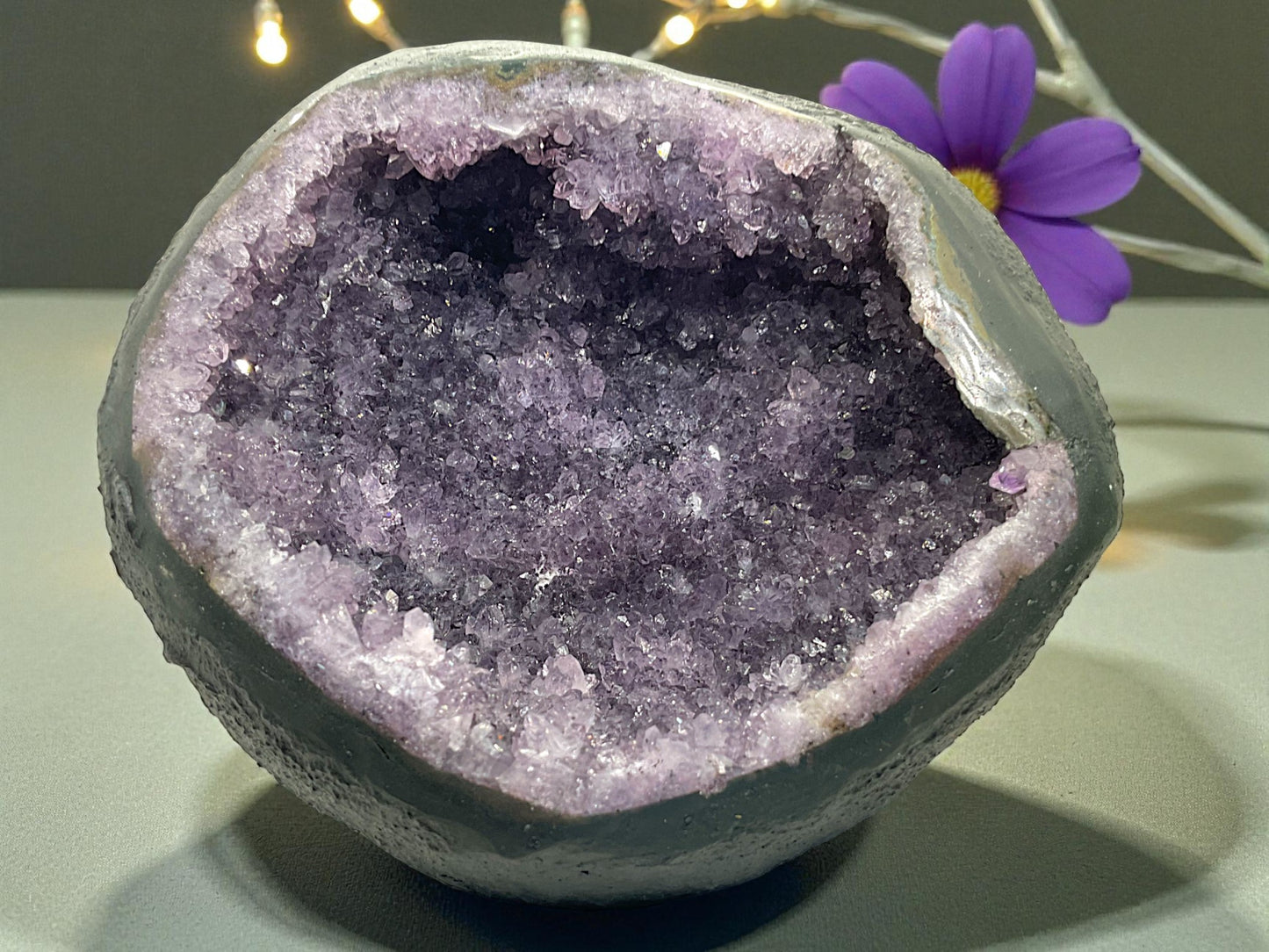 Amethyst Druse mit phantastischen Kristallen I 1,7 KG I 15x13x13 cm I Blickfang I Unikat-Masterpiece 1643 I Brasilien