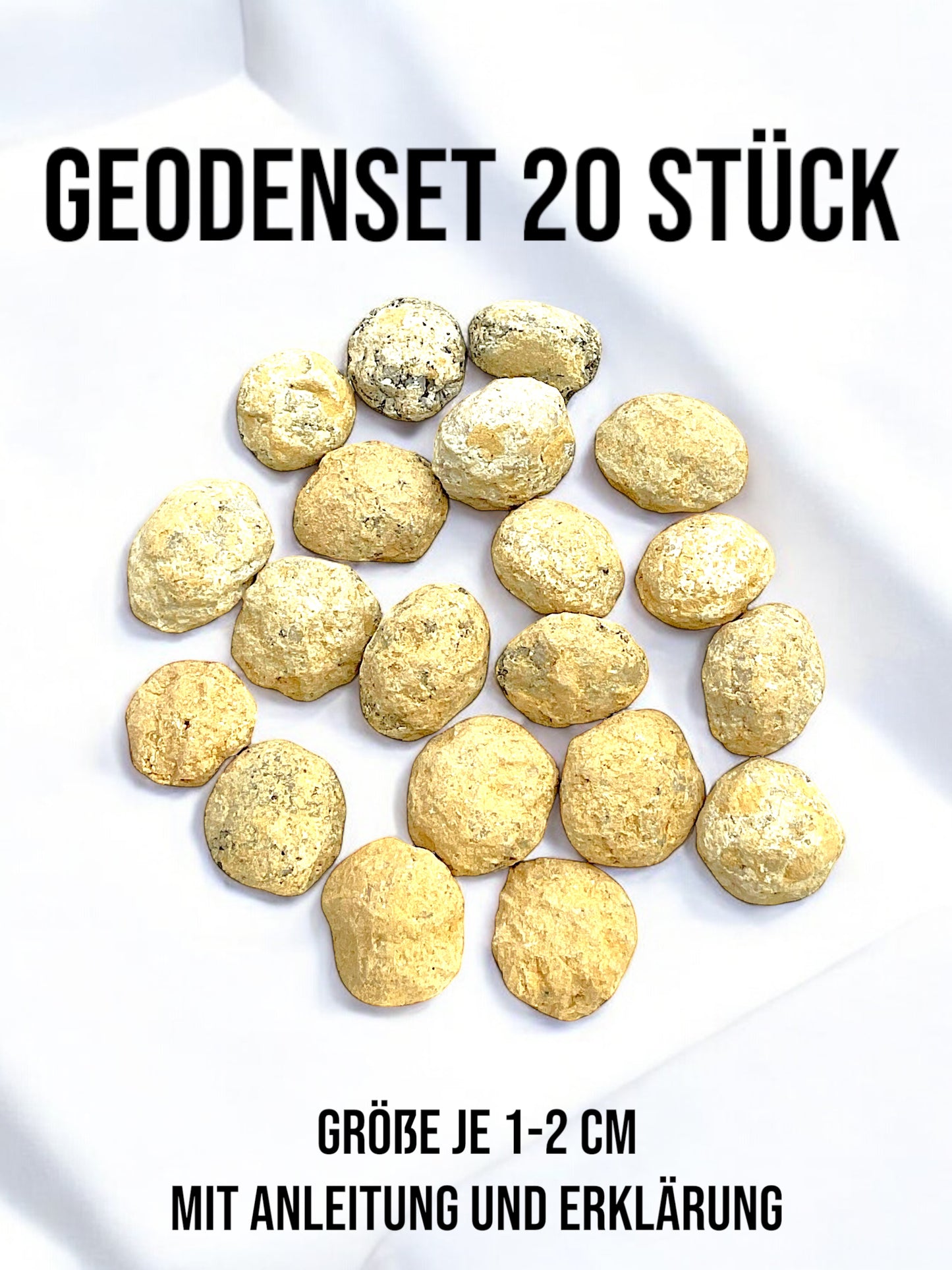 Geoden Bundle 24 Stück | 20 Minigeoden | 3 Geoden 7 cm "Baseball" | Achatgeodenhälfte | Sale -61%