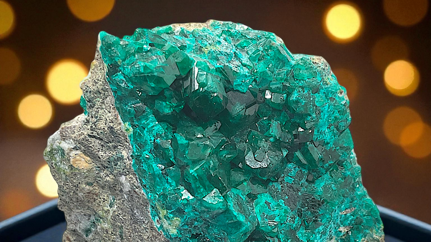 Dioptas Stufe I Edelstein I 351gr. I 7x7x7cm I Sammlerstück I Unikat 1657 I Shaba Kongo (Zaire)