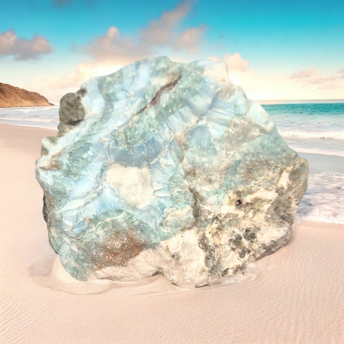 Prächtiger und sehr seltener Larimar Rohstein - Unikat 1559 - 70x60x45mm - 156gr. - Dominikanische Republik
