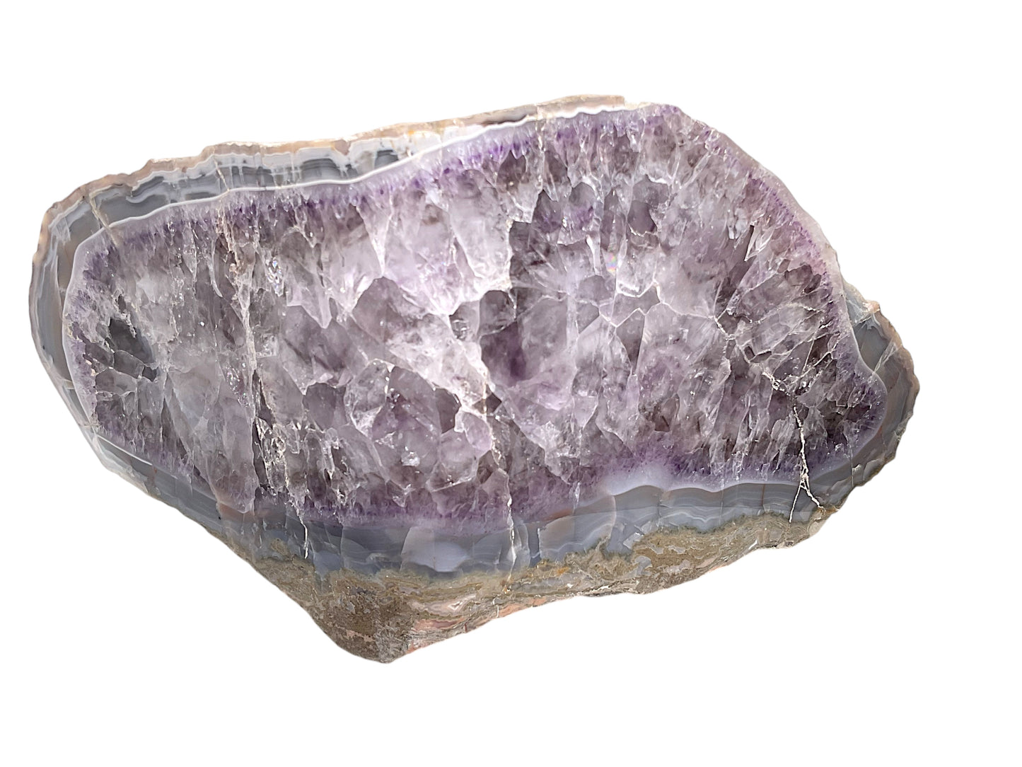 XL Achat Amethyst Vorderseite poliert I 2033gr. I 20x9x11cm I Sammlerstück I Unikat S3005 I Brasilien