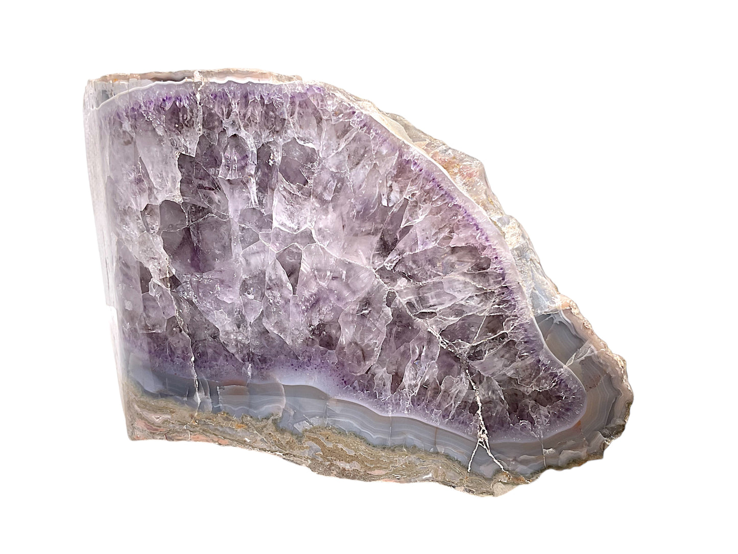 XL Achat Amethyst Vorderseite poliert I 2033gr. I 20x9x11cm I Sammlerstück I Unikat S3005 I Brasilien
