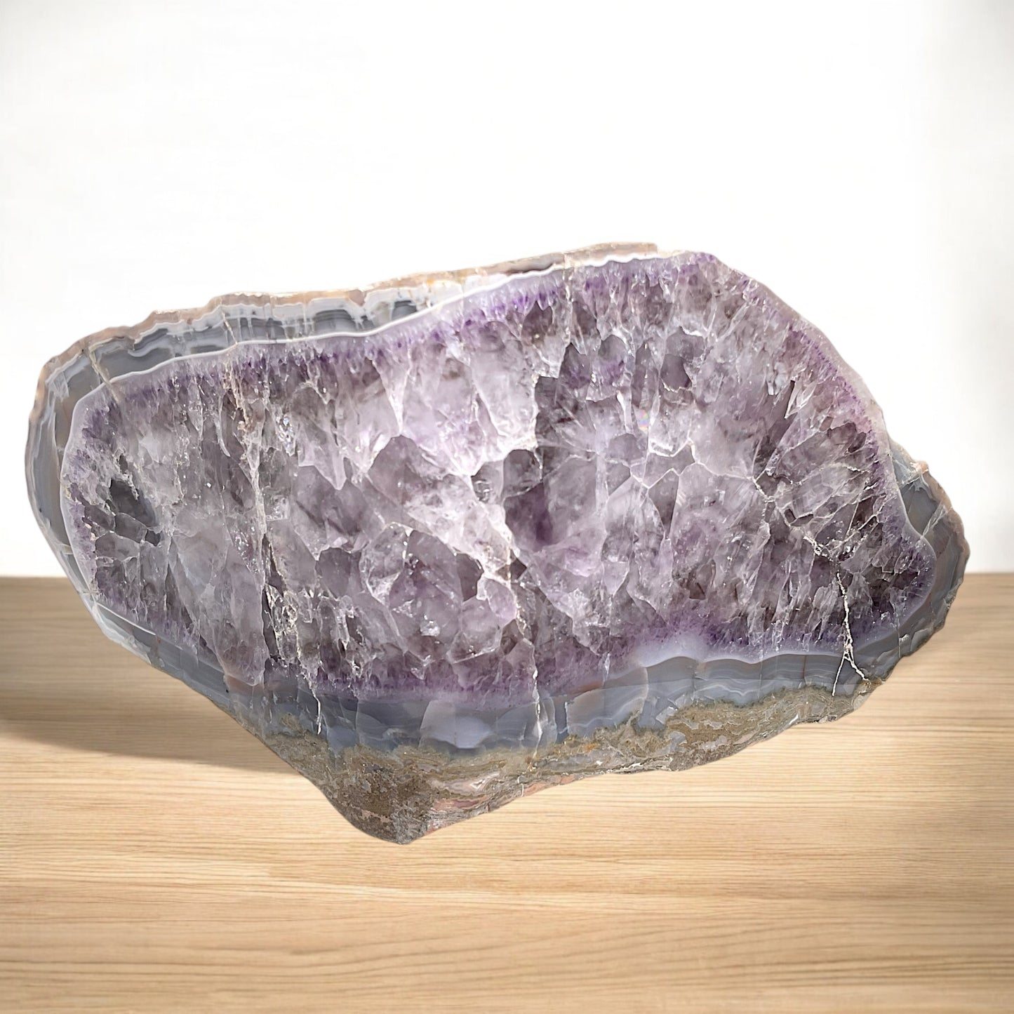 XL Achat Amethyst Vorderseite poliert I 2033gr. I 20x9x11cm I Sammlerstück I Unikat S3005 I Brasilien